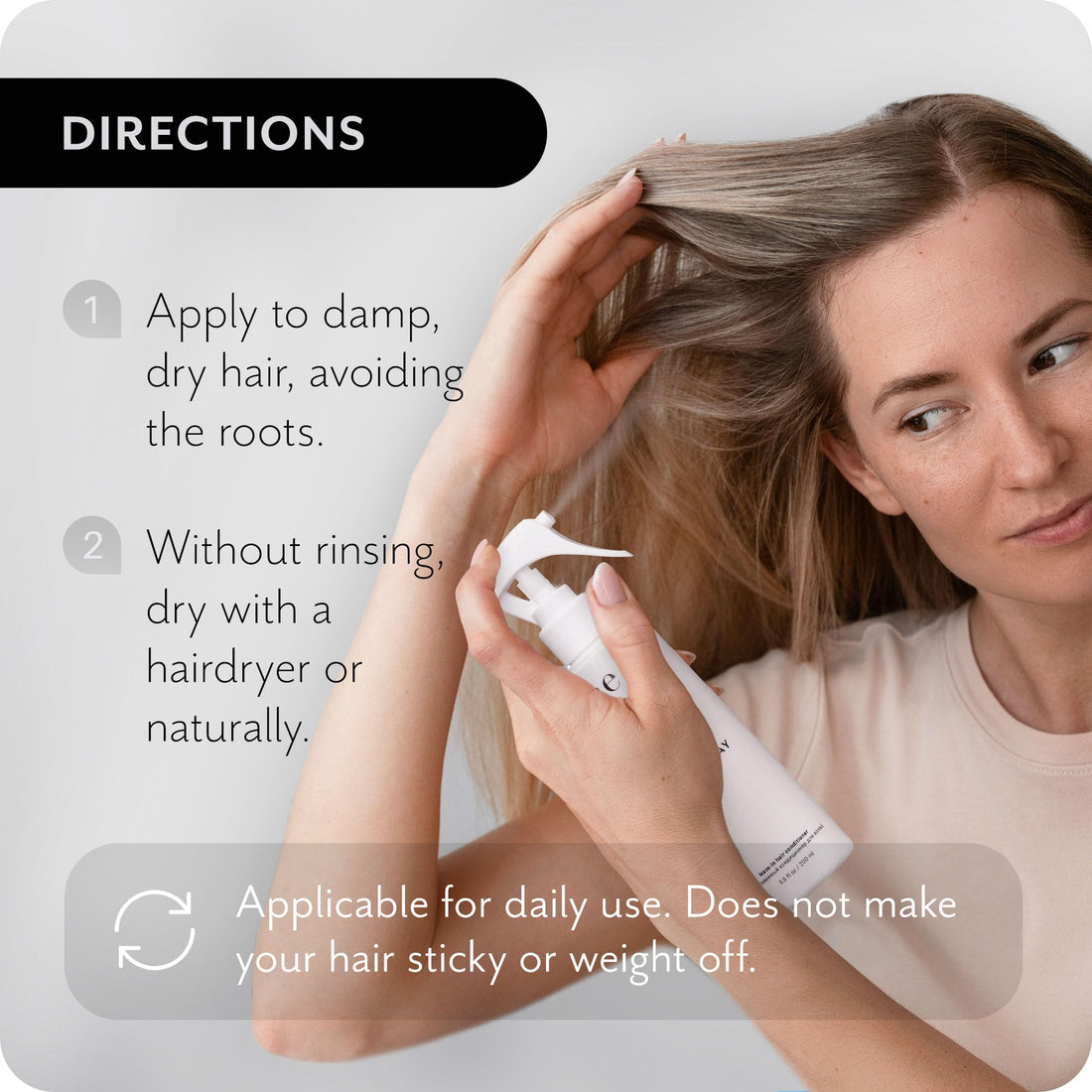 The Act Everyday Leave In Hair Conditioner Spray, Anti-Static, Nourishing, Hydrating Leave-in Cream Spray, Heat Protectant for Hair, Strengthening, Frizz Control, All Hair Types, 6.8 fl oz