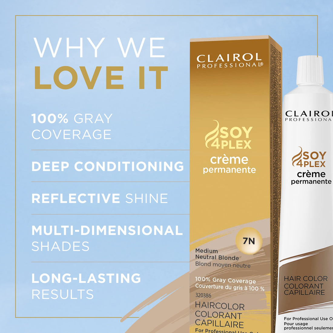 Clairol Permanent Crme, 7n Med Neutral Blonde, 2 oz.