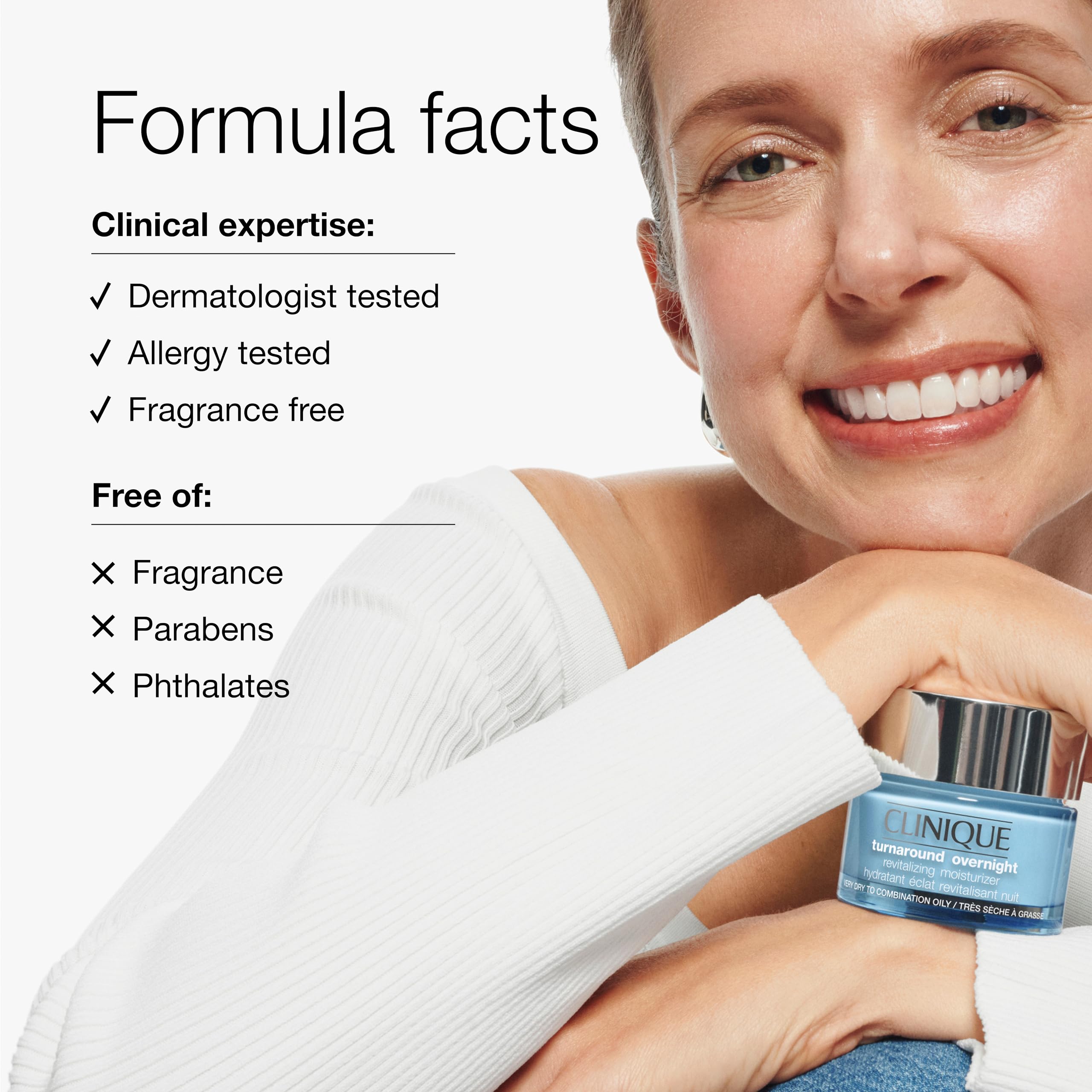 Clinique Turnaround Overnight Revitalizing Moisturizer Face Cream | Hydrating + Plumping, 1.7 Fl Oz