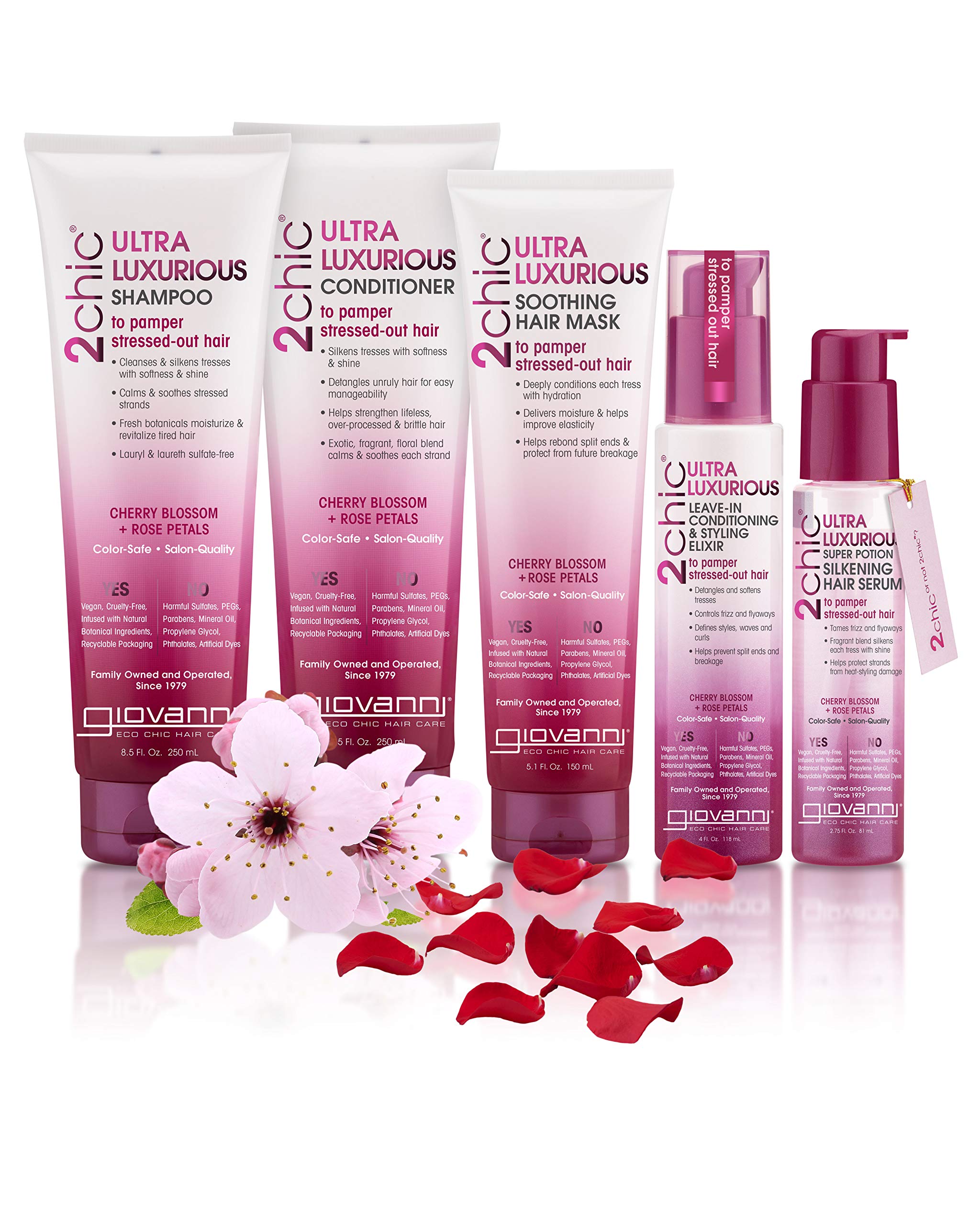 2Chic Ultra Luxurious Super Potion Hair Serum Cherry Blossoms, 2.75 Oz by Giovanni Cosmetics