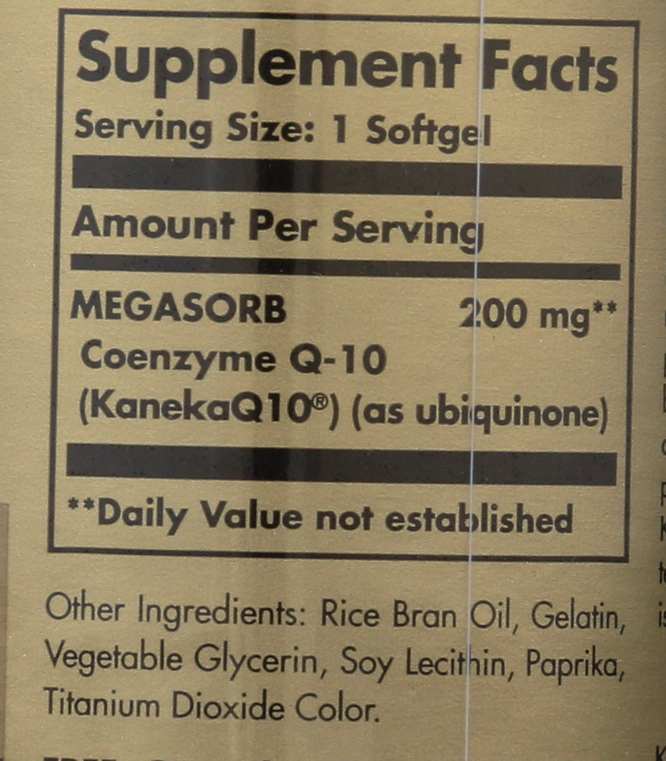 Solgar Megasorb CoQ-10 200 mg - 30 Softgels - Enhanced Absorption - Gluten Free, Dairy Free - 30 Servings