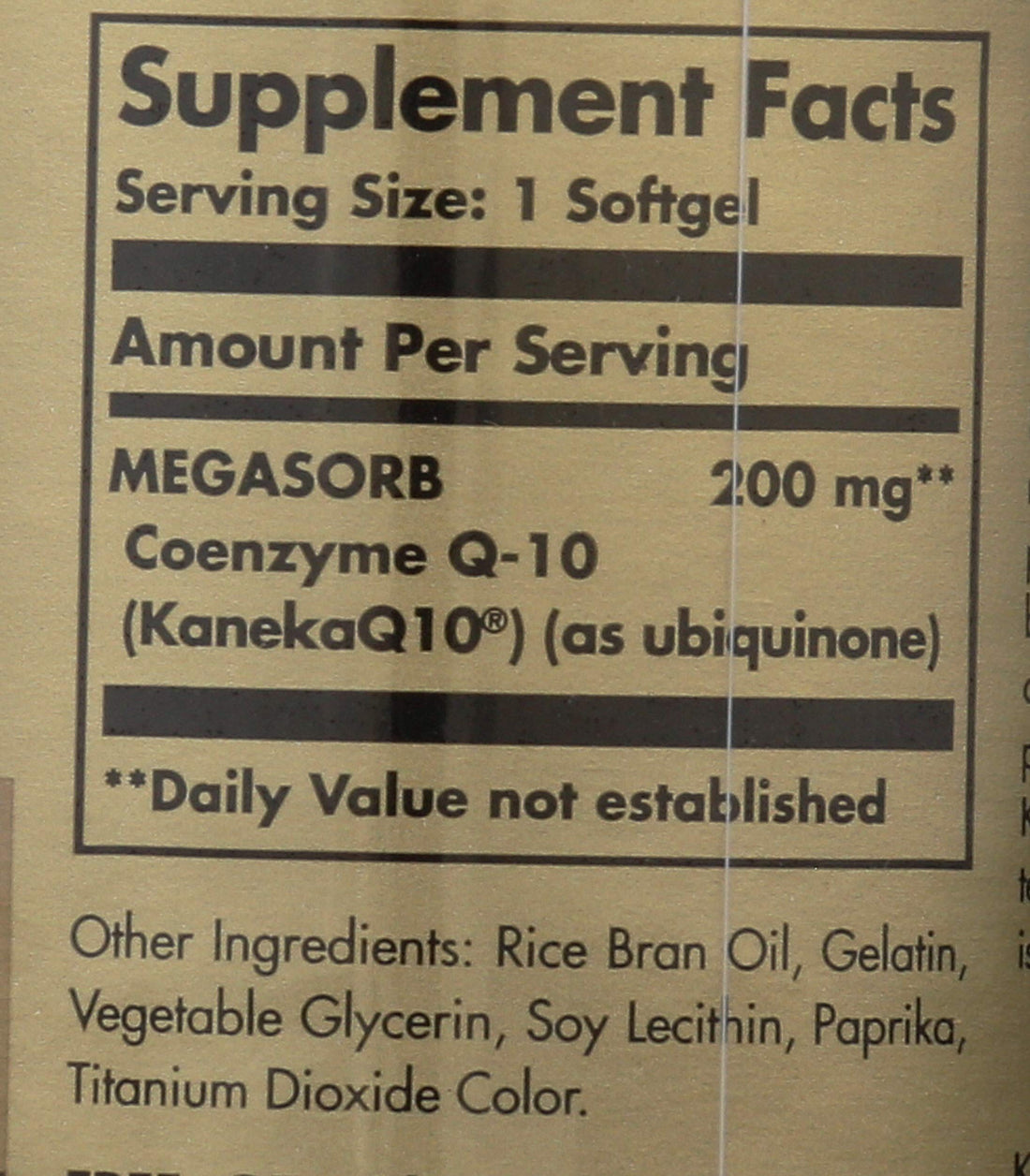 Solgar Megasorb CoQ-10 200 mg - 30 Softgels - Enhanced Absorption - Gluten Free, Dairy Free - 30 Servings