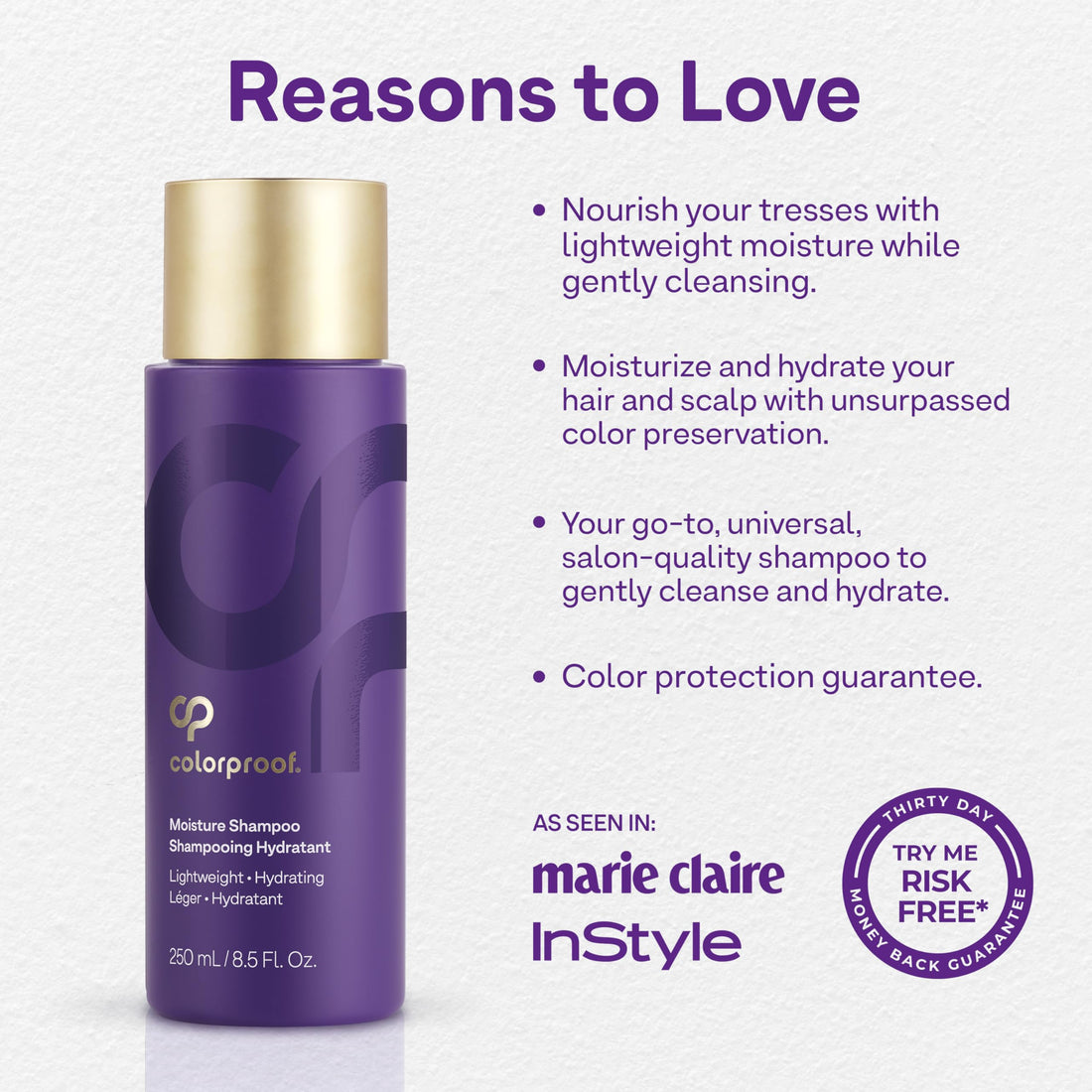 ColorProof Moisture Shampoo 8.5 Fl. Oz. Hydrating Sulfate-Free Shampoo for Color-Treated Hair, Mojito Mint Scent