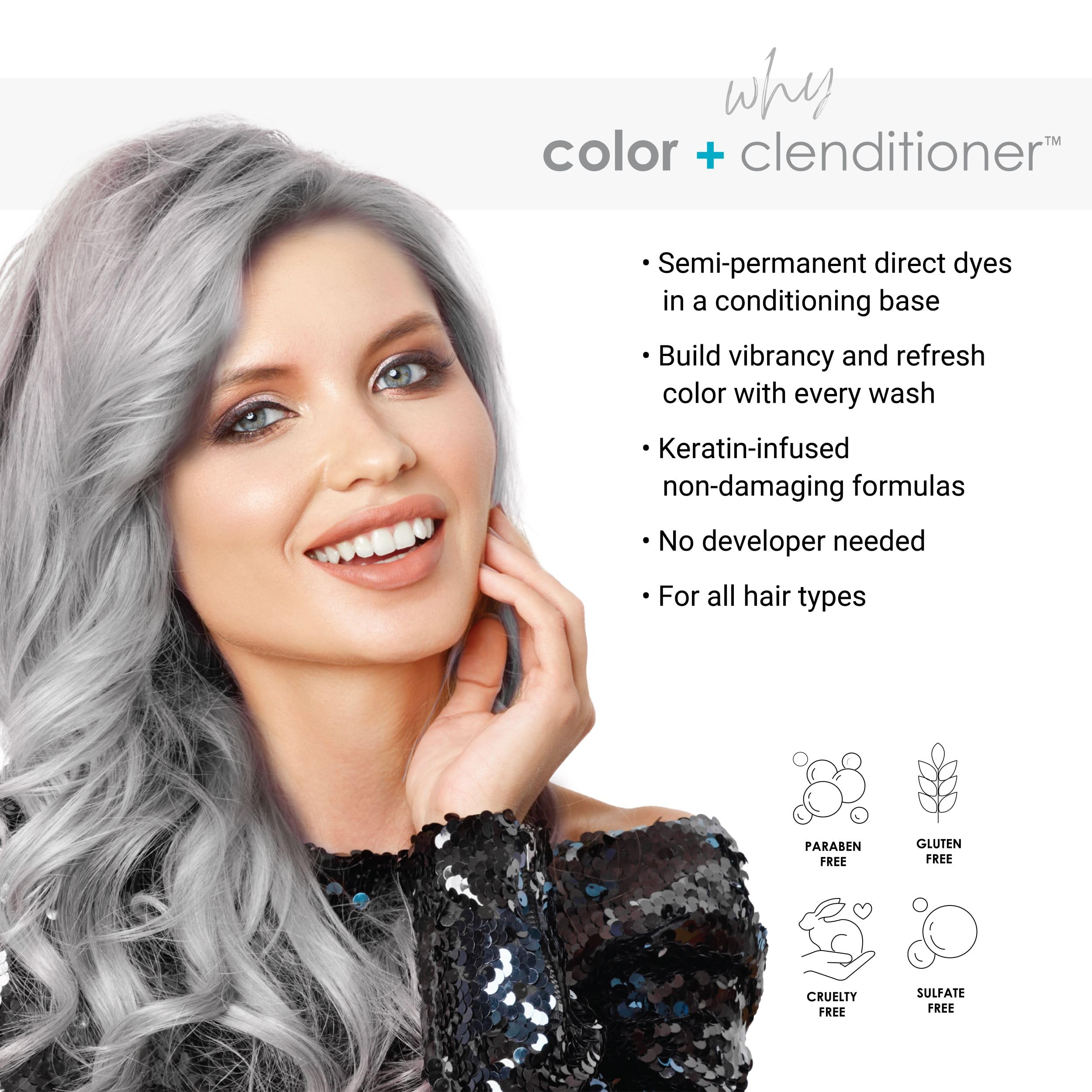 Keracolor Clenditioner SILVER Hair Dye - Semi Permanent Hair Color Depositing Conditioner, Cruelty-free, 33.8 Fl. Oz.