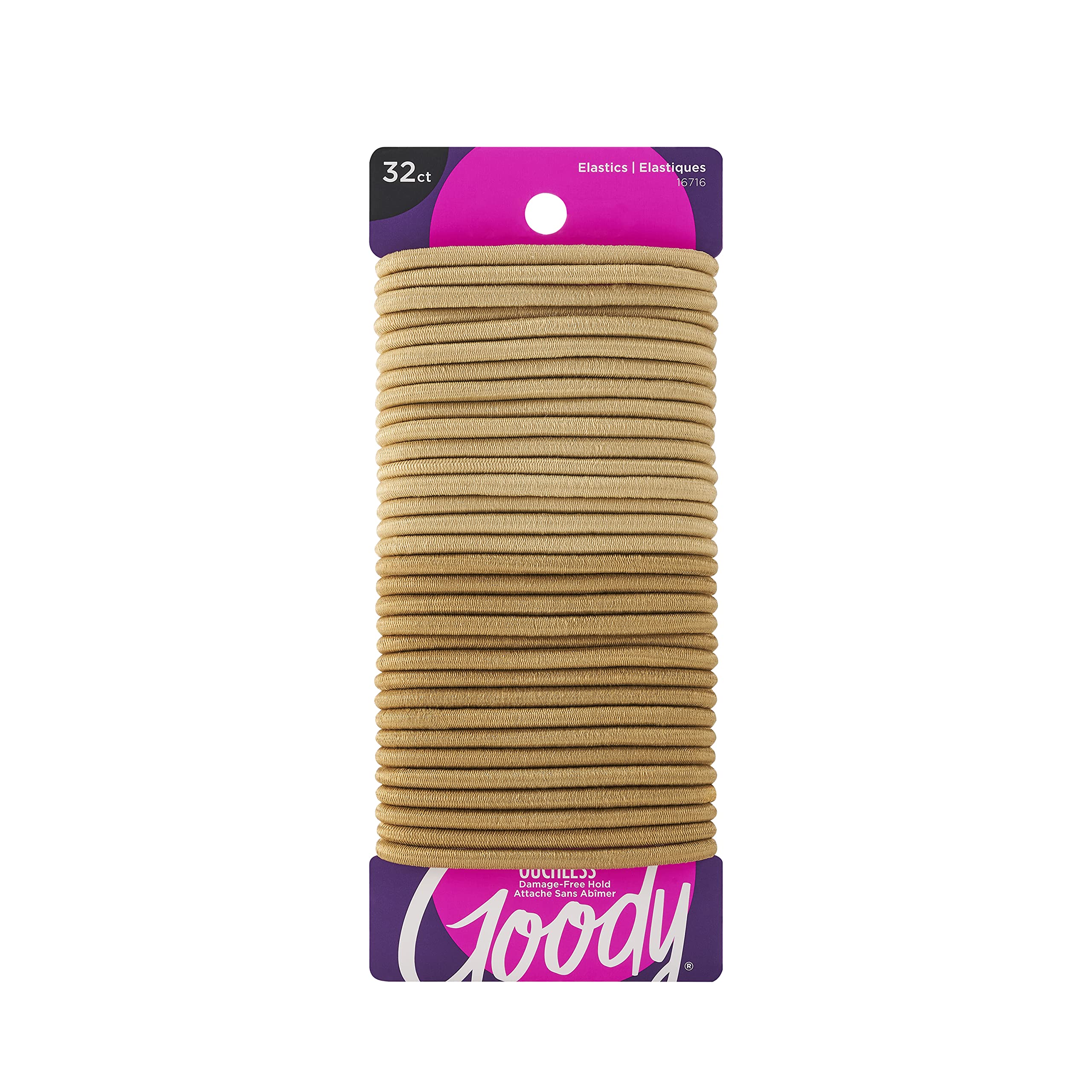 Blonde, 32 Ct (Pack Of 3) : Goody Ouchless Women'S Braided Elastics Blondes 4Mm For Medium Hair, (3 Pack/ 96 Ct Total)
