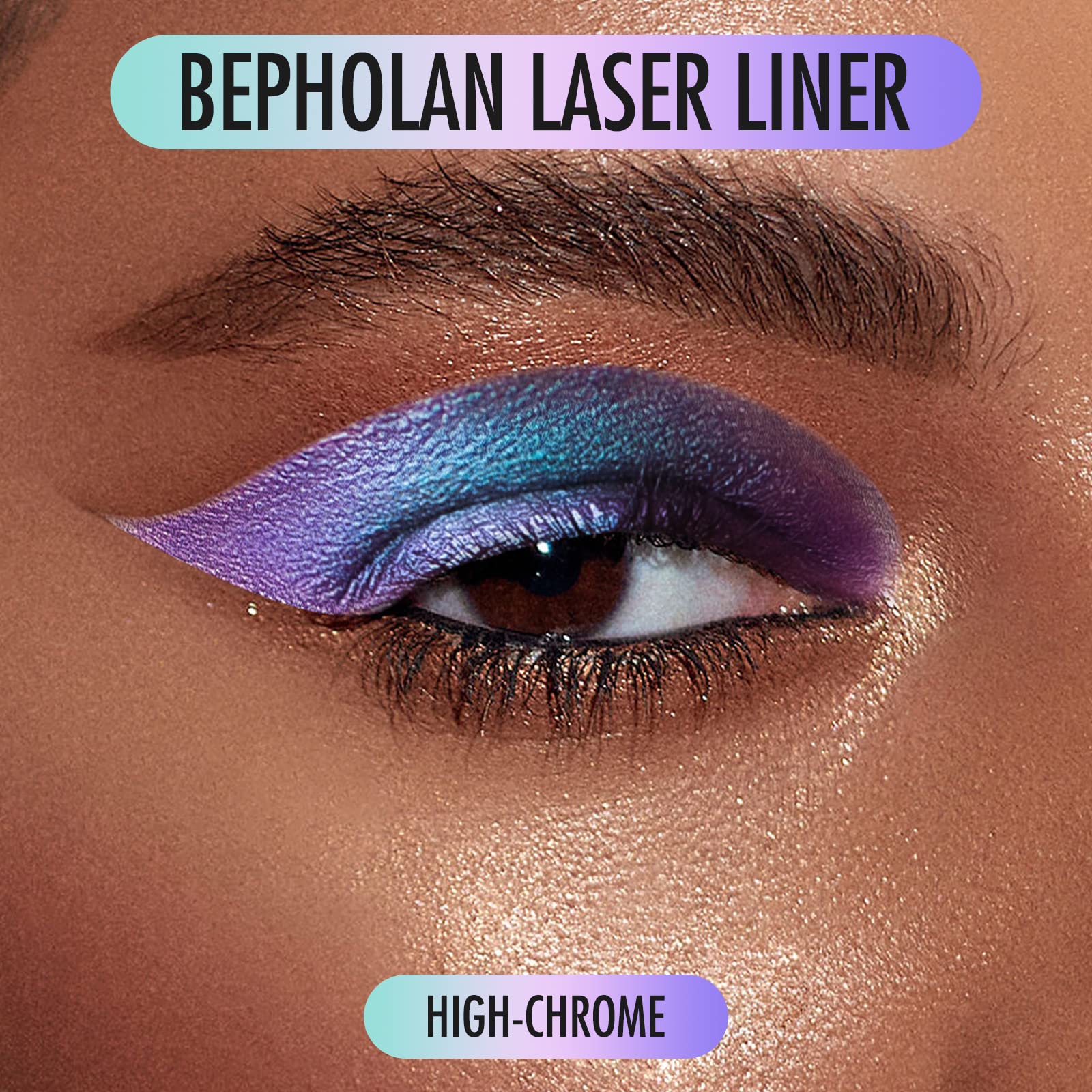 BEPHOLAN Metallic Eyeliner, Blue Purple Shifting Colors Glitter Waterproof Eyeliner, 24h Long-Lasting Pen, Purple-Blue (NORTHERN LIGHT)