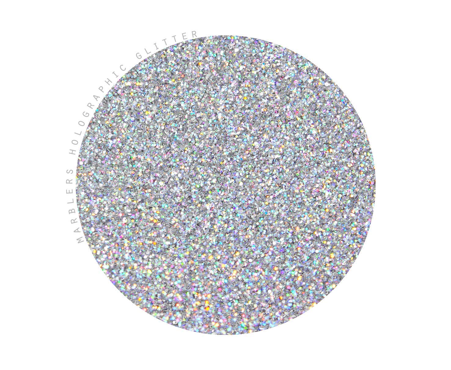 MARBLERS Holographic Glitter [Holo Silver] 3oz (85g) | Fine | Non-Toxic, Vegan, Cruelty-Free | Face, Body, Eyeshadow, Hair, Festival, Party Makeup | Nail Art, Polish | Resin, Tumbler, Slime, Craft