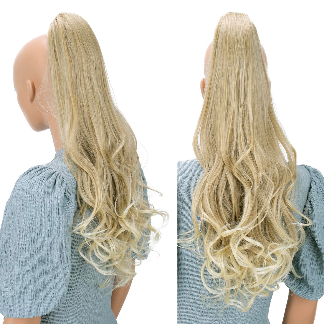 light blonde mix #16T613 H42 : PRETTYSHOP 24 Hair Piece Pony Tail Extension Long & Voluminous Curled Wavy Heat-Resisting Div. Colours (light blond #16T613 H42)