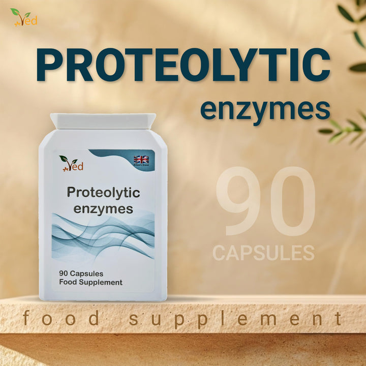 Ved Systemic Proteolytic Enzymes Complex, Mixed Enzyme Formula with Ginger 5 mg & Ionic Trade Minerals 15 mg 90 Capsule(3 Months Supply)