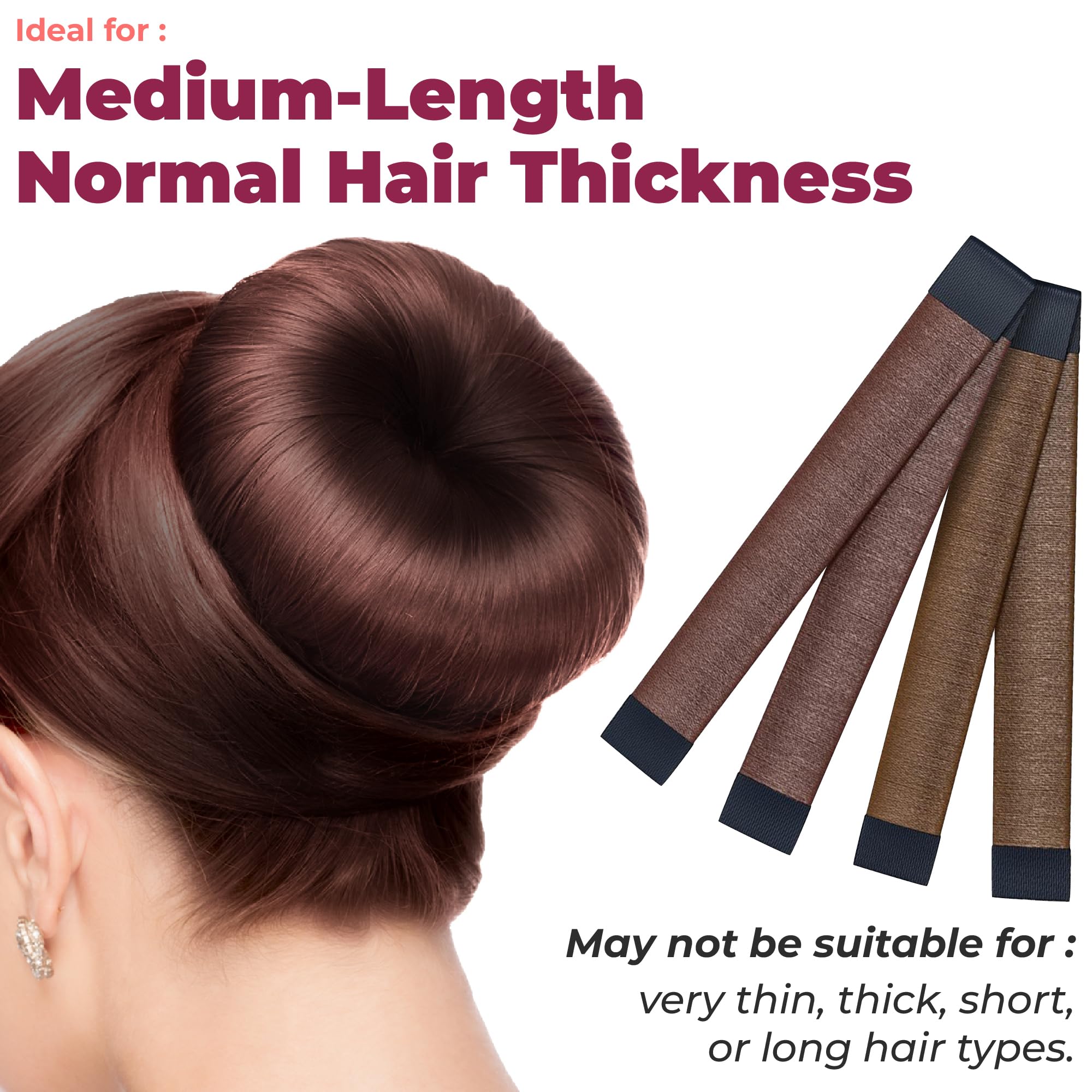 Fast Hair Bun Maker French Twist Hair Fold Wrap Snap (1 Brown