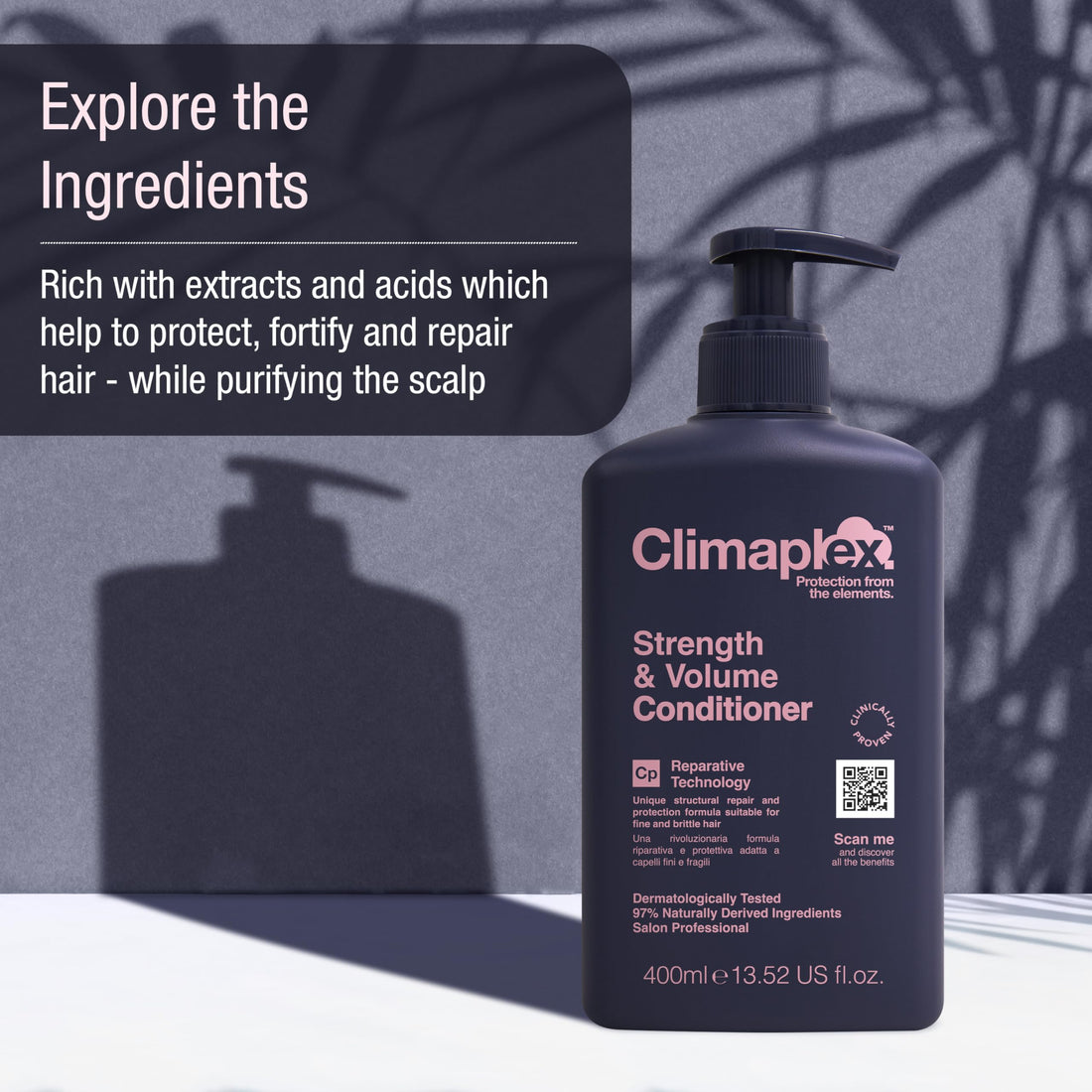 Climaplex Strength and Volume Conditioner - Moisturizing and Protective Properties - Contains Detangling Benefits - Leaves Hair Silky Smooth - Suitable for All Hair Types - Cruelty Free - 13.52 oz