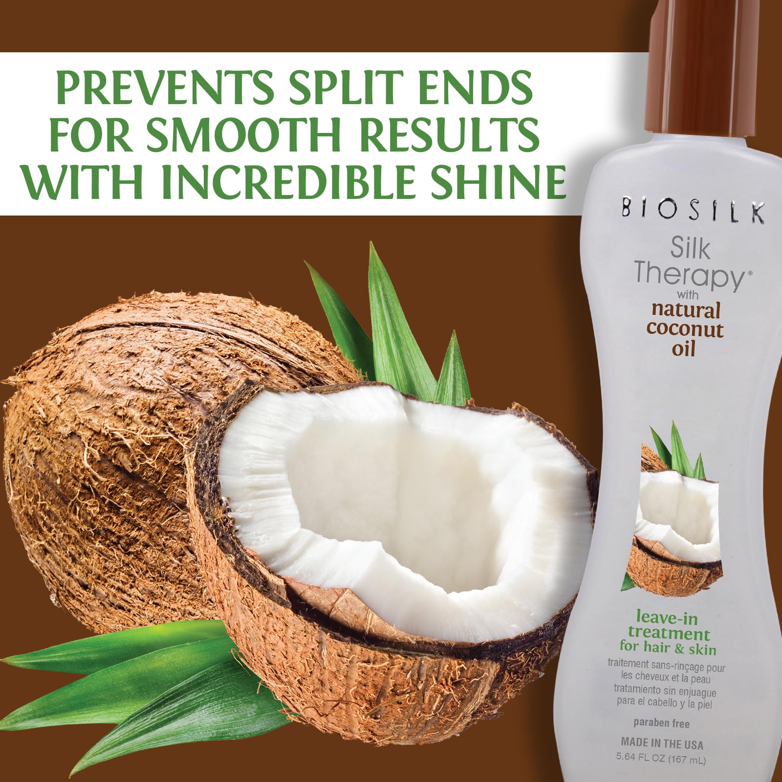 Biosilk Silk Therapy with Coconut Oil Leave-In Treatment 5.64 oz