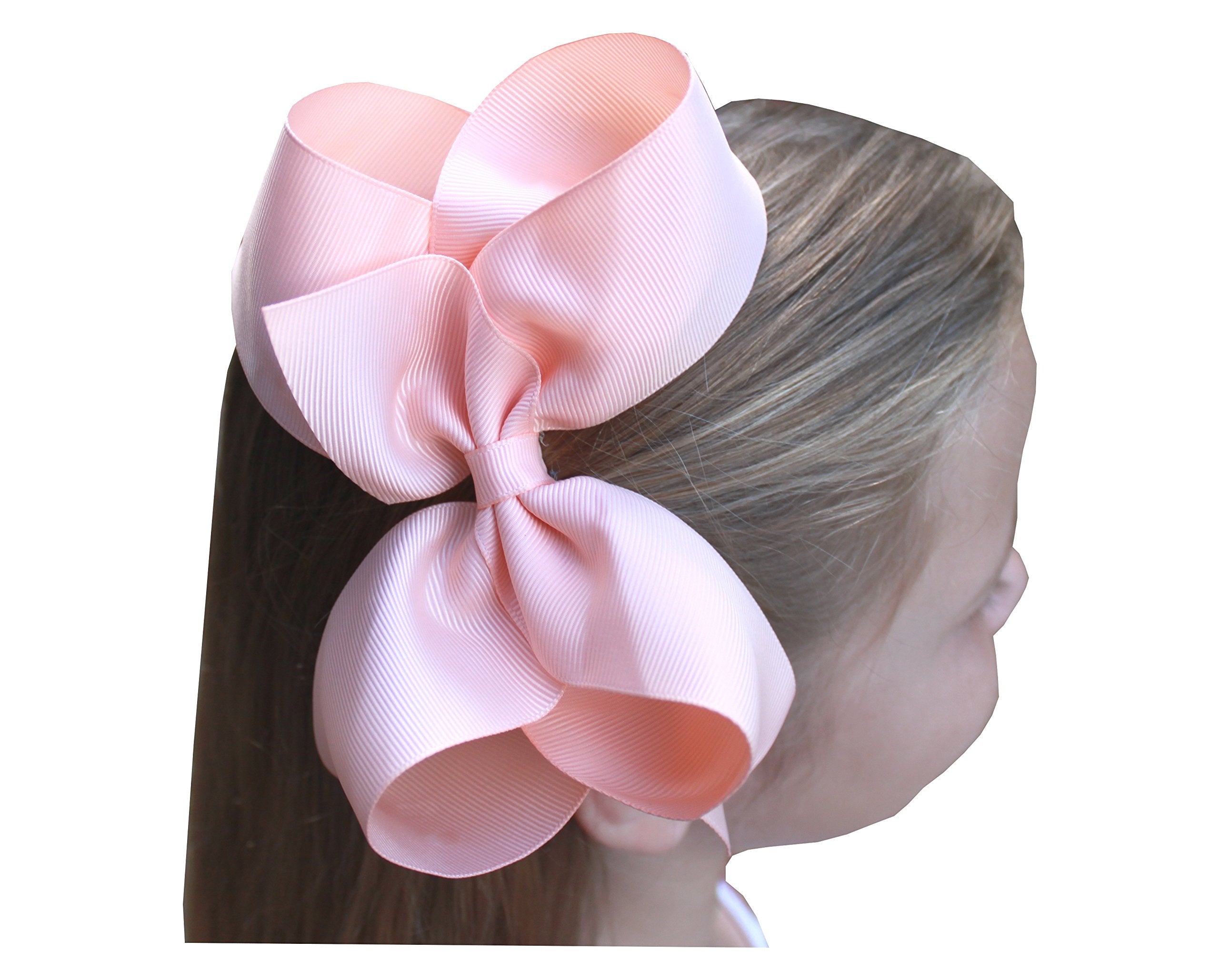 K&M Large 6 Hair Bows with Alligator Clip Set of 10 Grosgrain Ribbon (Back to School in Style)