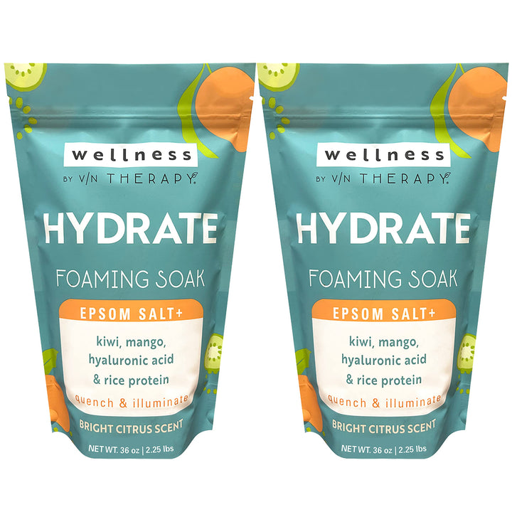 Wellness by Village Naturals Therapy, Hydrate Foaming Bath Soak, 36 oz, Pack of 2