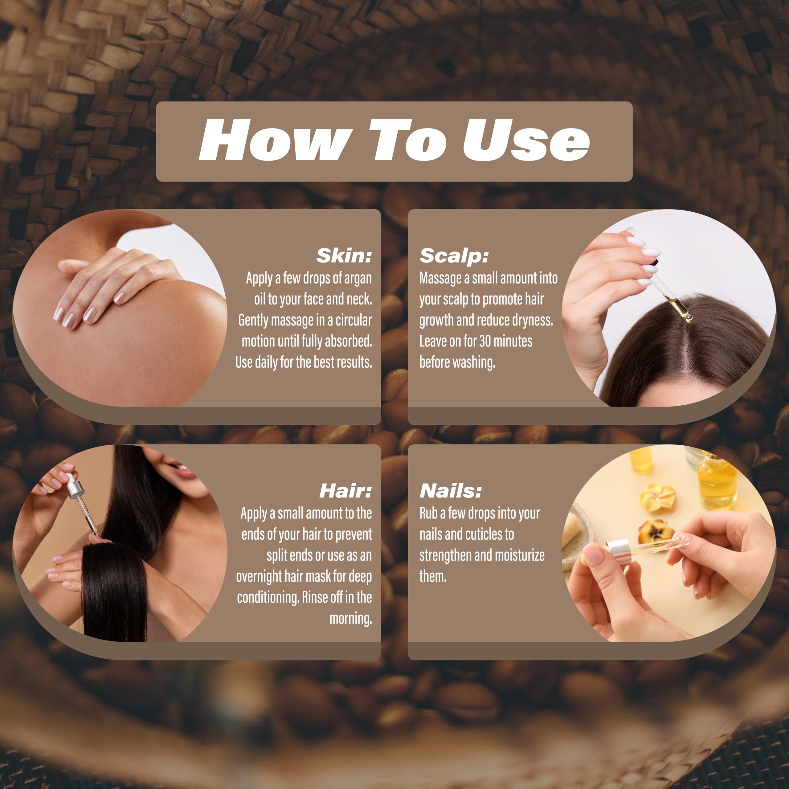 Argan Oil 4 fl. oz. Morocco Virgin, Cold Pressed 100 Pure Natural - Stimulates Hair Growth, Skin, Face And Body Moisturizer.