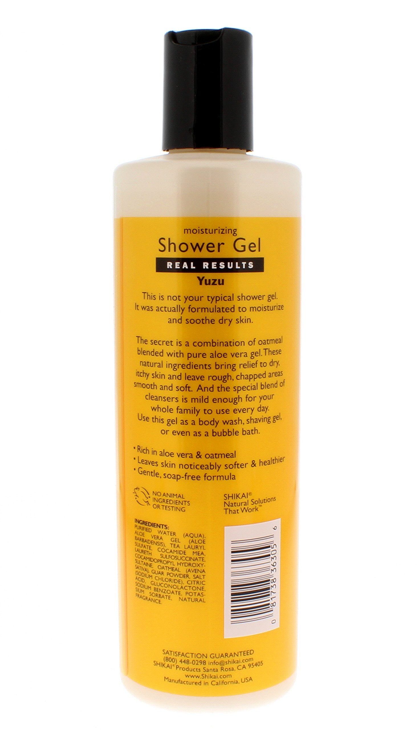 Shikai - Daily Moisturizing Shower Gel, Rich in Aloe Vera & Oatmeal That Leaves Skin Noticeably Softer & Healthier, Relief For Dry Skin, Gentle Soap-Free Formula (Yuzu, 12 Ounces, Pack of 3)