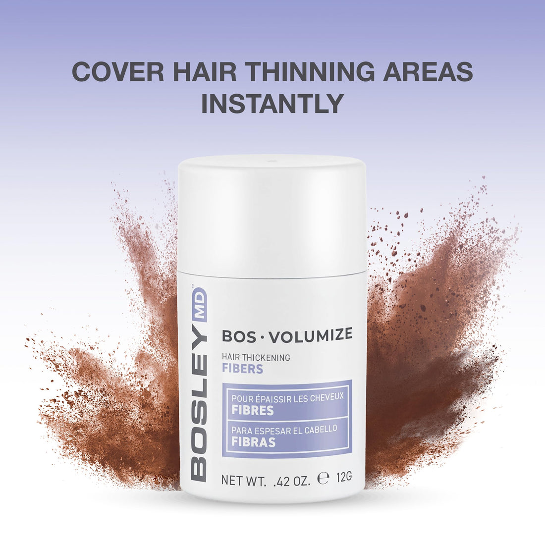 Bosley Professional Strength Hair Thickening Fibers, Medium Brown, 0.42 Ounce