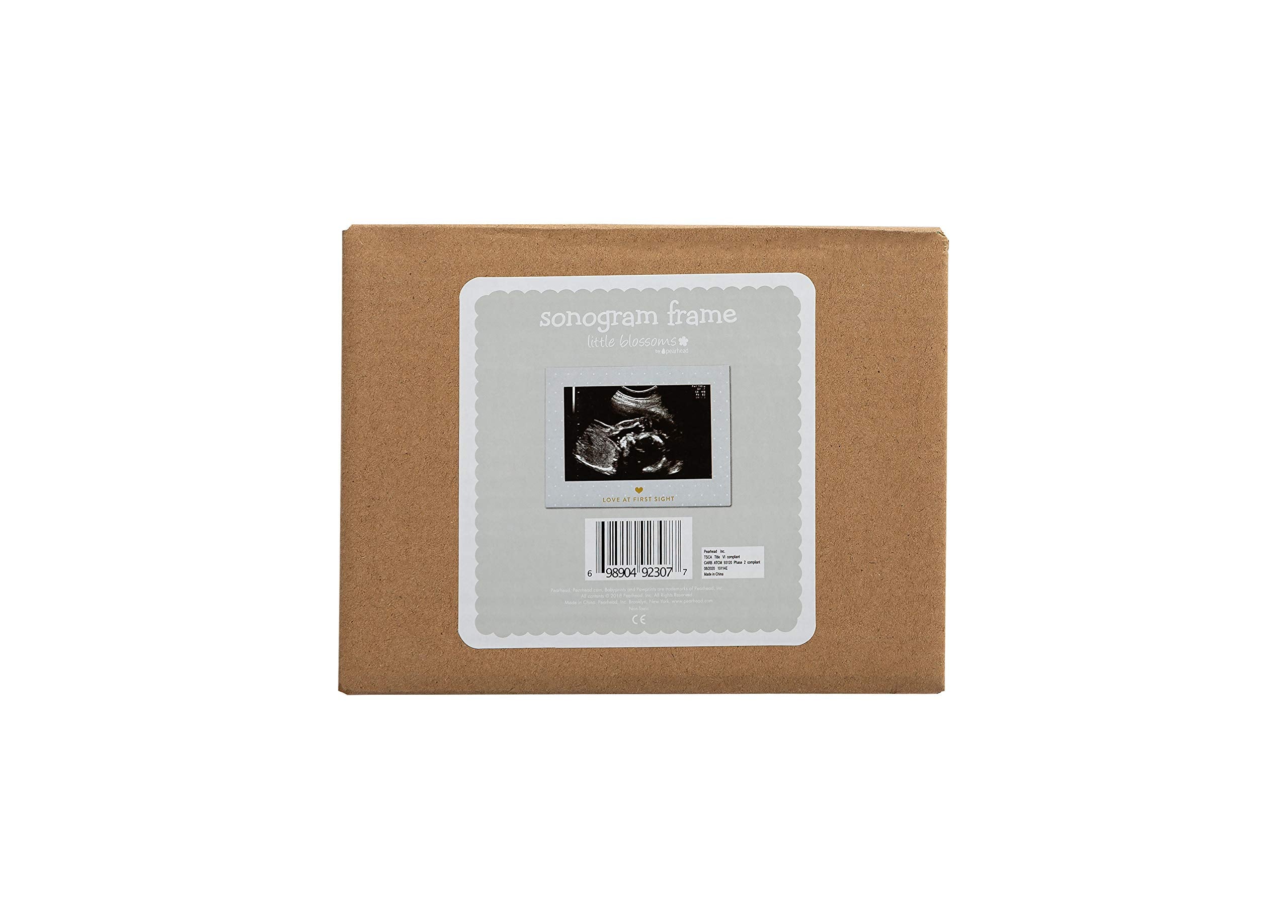 Little Blossoms Pearhead Love At First Sight Sonogram Picture Frame, Ultraound Pregnancy Keepsake, Gender-Neutral Nursery Décor For Baby Girl or Baby Boy, Polka Dot, 6.94x5.25x.75 Inch (Pack of 1)