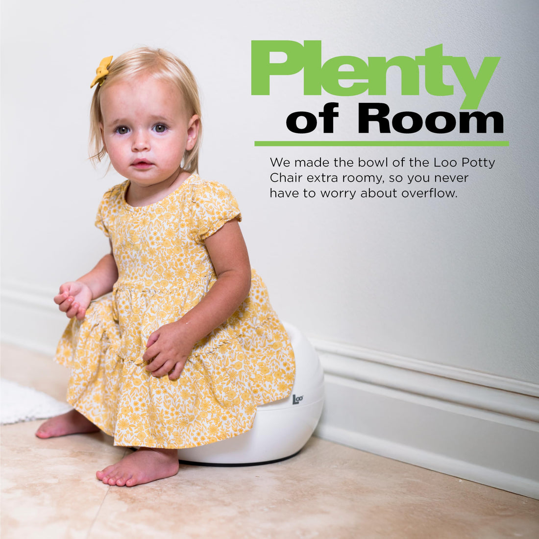 Joovy Loo Potty Training Toilet Featuring Splash Guard, Removable Inner Bowl, Non-Slip Base, and Low Anti-Tipping Profile - BPA, PVC & Phthalate Free - White