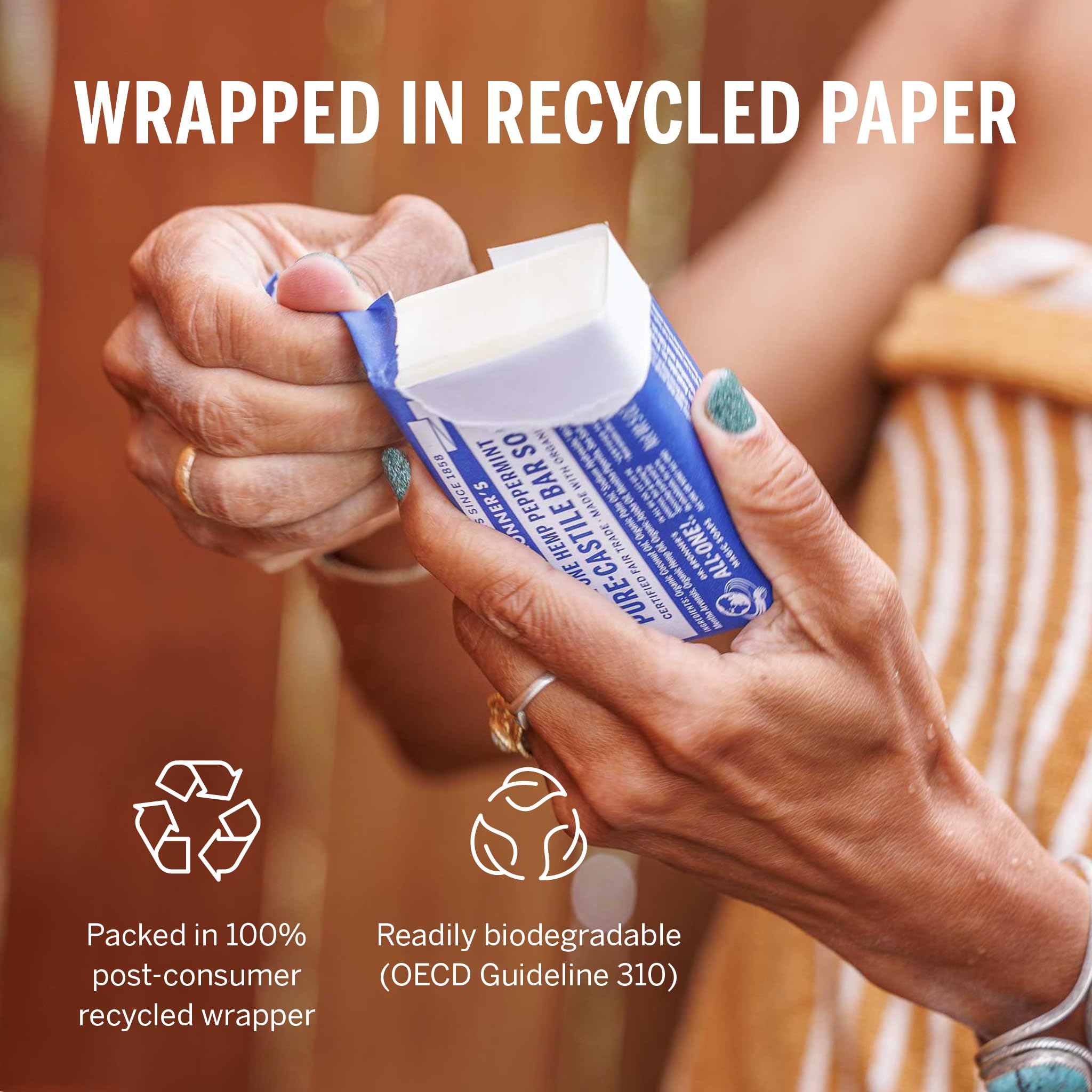 Dr. Bronner's Organic Pure Castile Bar Soap, Peppermint, 5 oz, 2 pk