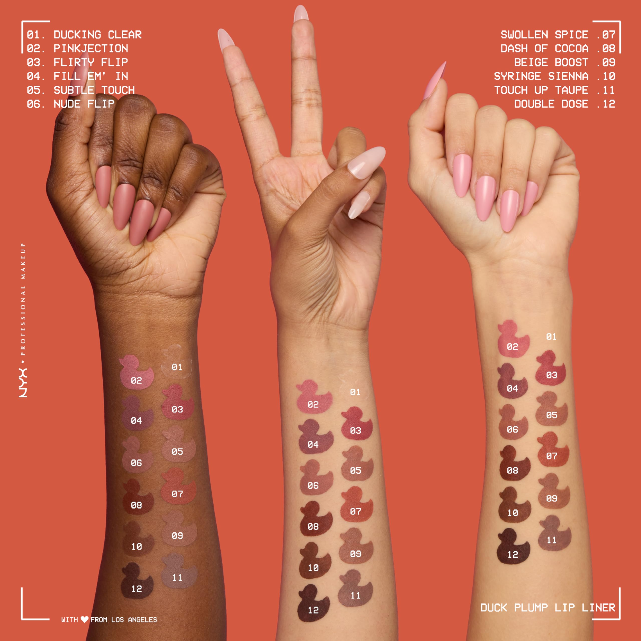 NYX PROFESSIONAL MAKEUP Duck Plump Plumping Lip Liner, Matte Pencil With Up To 10HR Wear, Fill Em In (Pink Lip Liner)