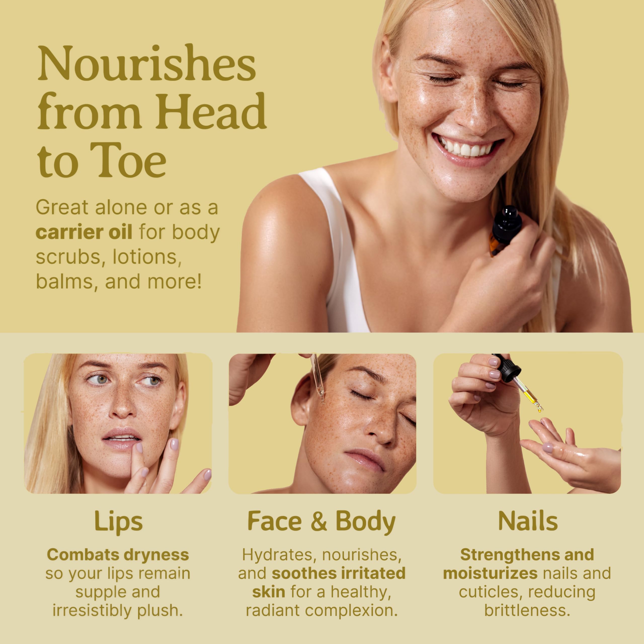 NEW Jojoba Oil. 4oz. Cold-pressed. Unrefined. Organic. 100% Pure. Anti-inflammatory. Hexane-free. Rejuvenates Skin. Softens Hair. Natural Moisturizer. For Hair, Skin, Nails, Beard, Stretch Marks.