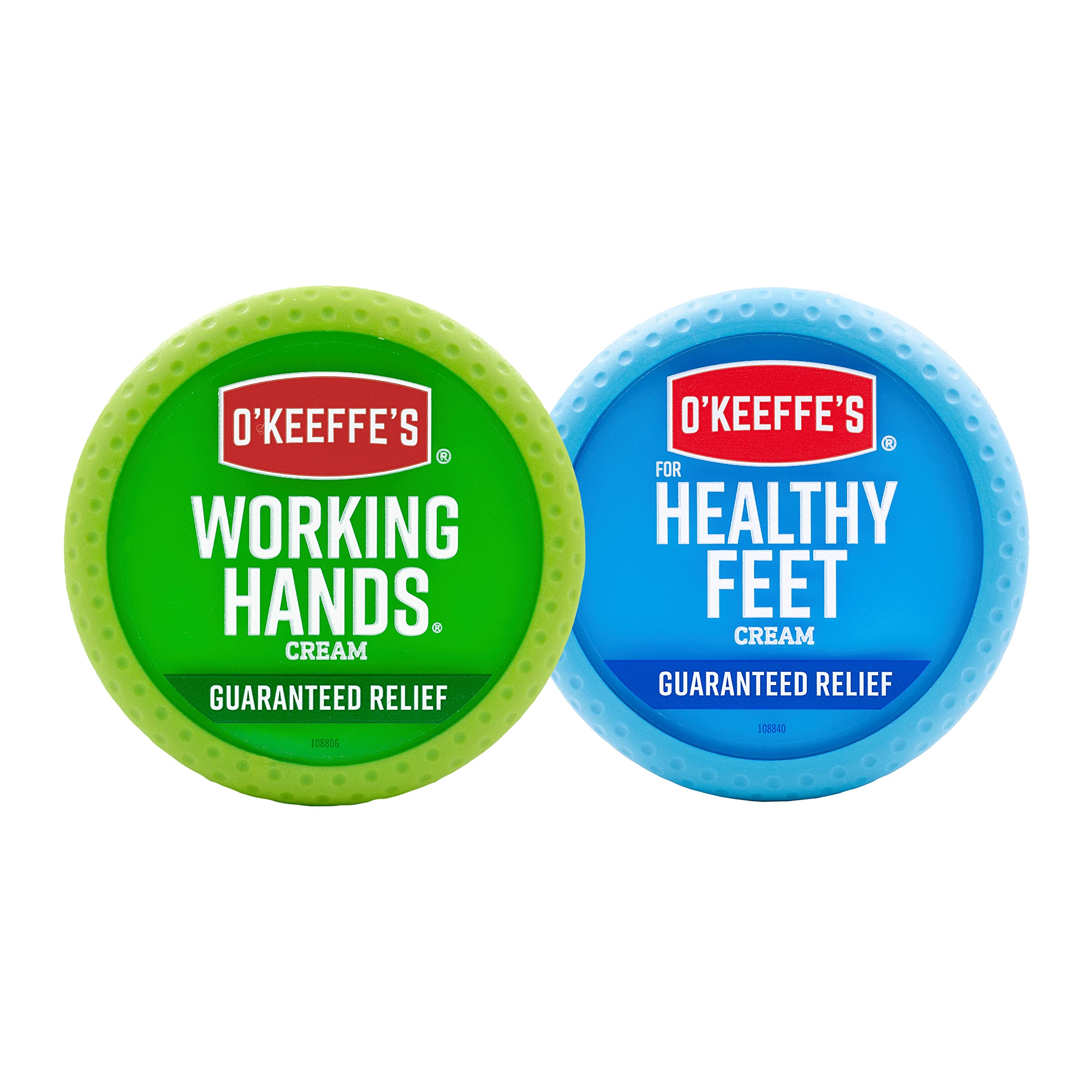 O'Keeffe's Working Hands Hand Cream, 3.4 Ounce Jar and Healthy Feet Foot Cream, 3.2 Ounce Jar