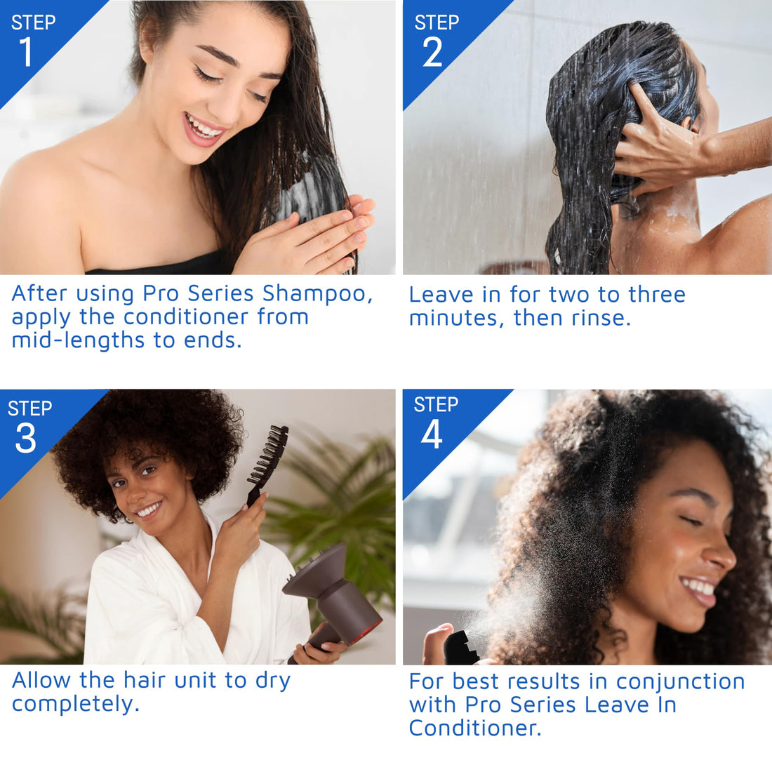 Pro Series Conditioner for Shiny, Smooth, Strong, Frizz-free & Bouncy Healthy Hair - Daily Use Hair Care Color Treatment w/Argan Oil, Aloe Vera & Cucumber for Lace Wig, Toupee & Hairpieces, 8oz