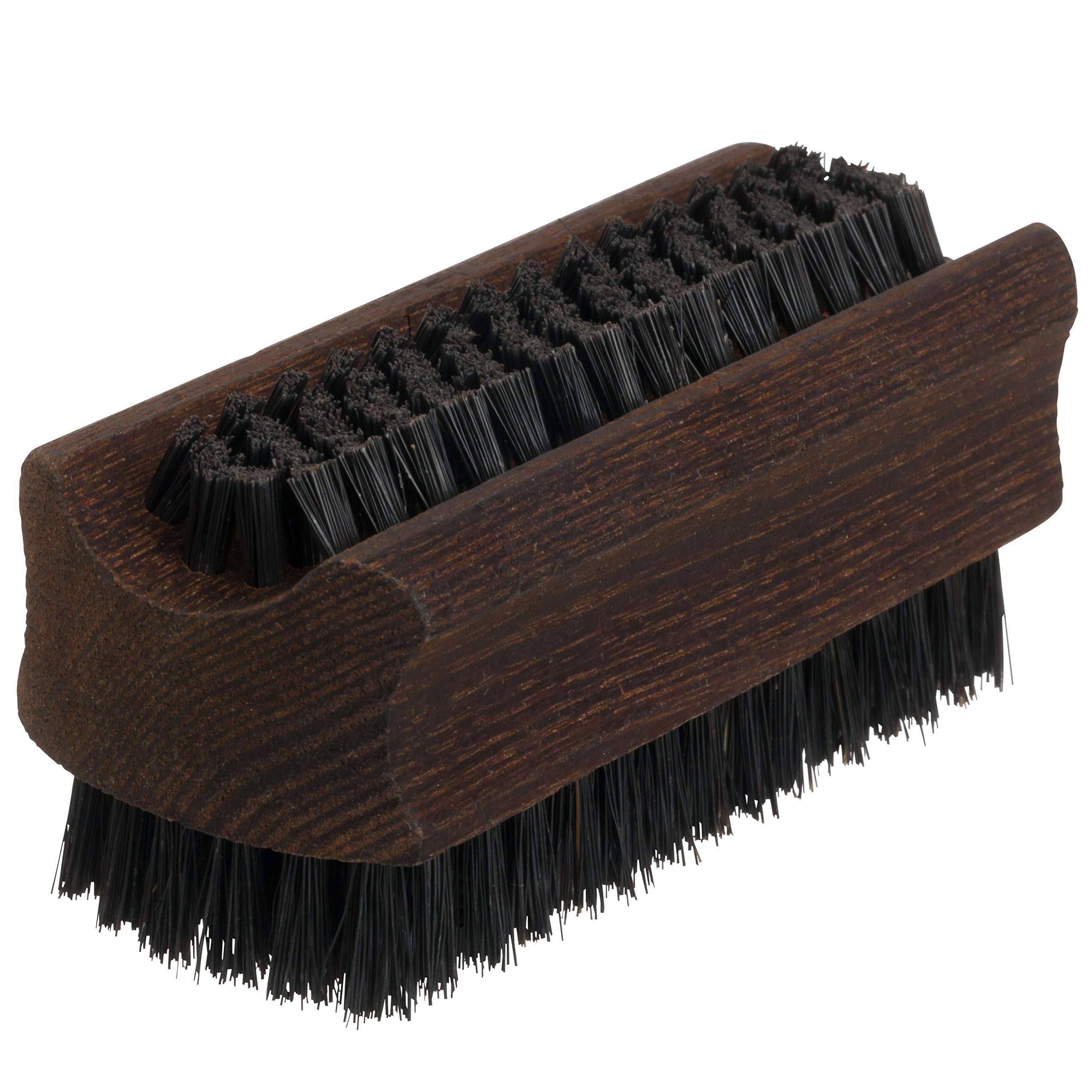 Set of 1, Oiled Thermowood with Black Pig Bristle : Bürstenhaus Redecker Natural Pig Bristle Nailbrush with Oiled Thermowood Handle, 3-3/4-Inches by 1-3/8-Inches, Black