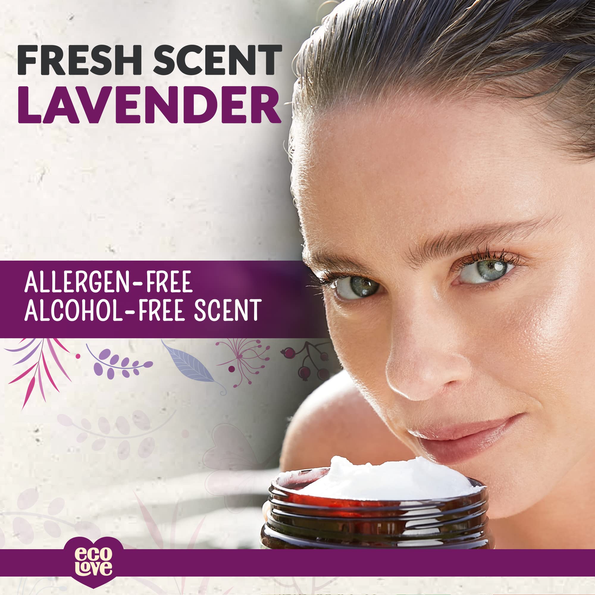 ecoLove Purple Collection Hair Mask for colored & very dry hair - Blueberry, Grape & Lavender. 100% VEGAN (11.8 Oz)