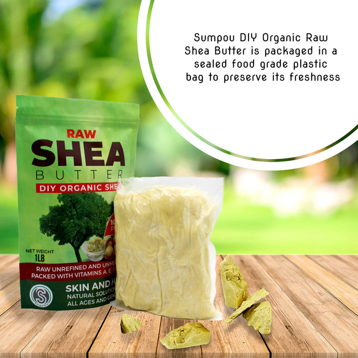 Sumpou Organic Shea Butter DIY - 16 oz Unrefined, Pure, 100% Natural, Handmade and Fragrance Free | Hair and Body Butter …