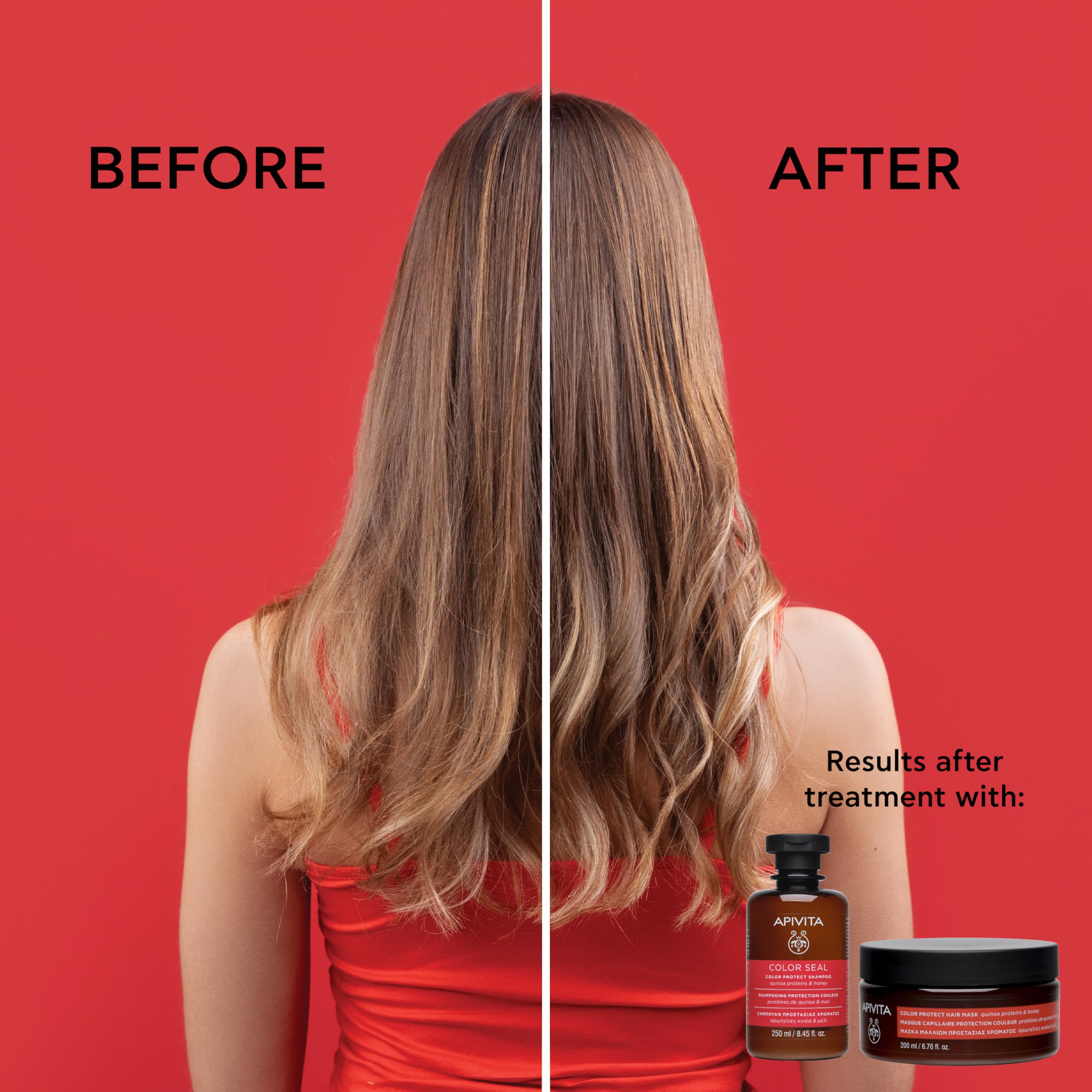 APIVITA Color Protect Shampoo 8.45 fl.oz. | Natural Shampoo with Sunflower & Honey - Gentle Hair Care for Damaged & Color Treated Hair | Enhances Shine and Color Vibrancy