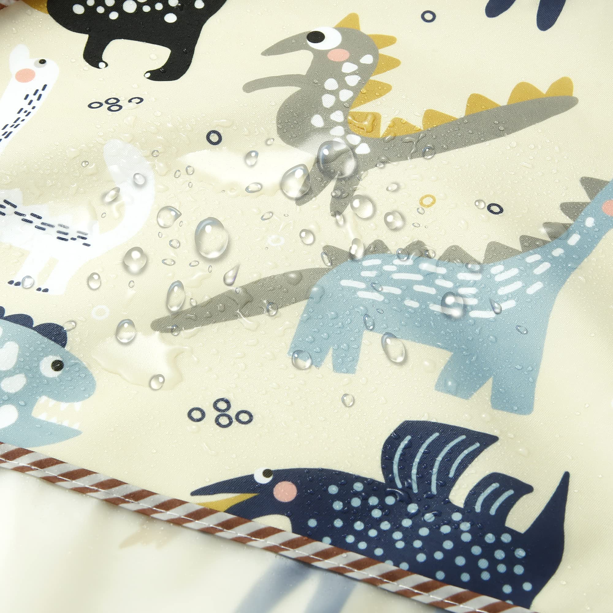 PandaEar (3 Pack Long Sleeve Bibs| Waterproof Full Sleeve Bib for Baby Infant Toddler 6-36 Months (Lizard)