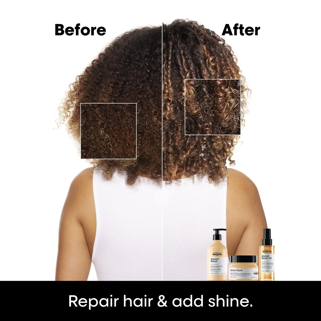 L'OREAL PROFESSIONNEL PARIS Absolut Repair Hair Mask – Nourishing Protein Treatment, Repairs and Softens Medium to Thick Dry, Damaged Hair, Adds Shine