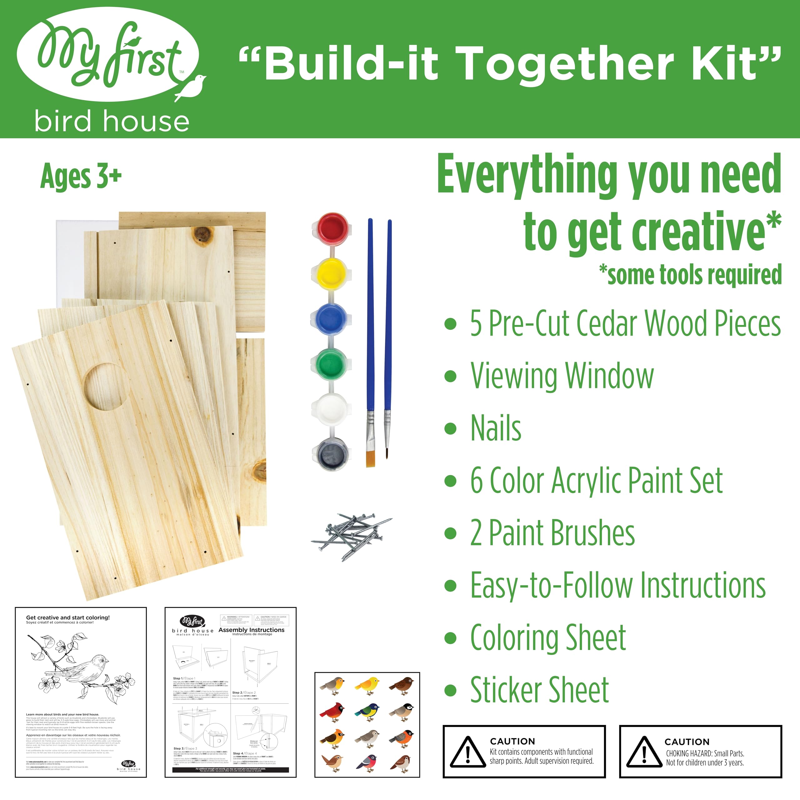 Nature's Way Bird Products DIY First Viewing Window Garden-Bird-House, Wood