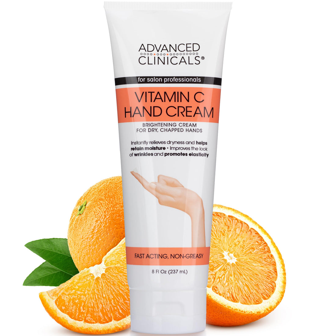 Advanced Clinicals Vitamin C Body & Hand Lotion Moisturizing Skin Care Cream For Hands & Body – Intense Soothing & Hydrating Vitamin C Hand Cream Moisturizer For Dry Cracked Hands, Large 8 Fl Oz