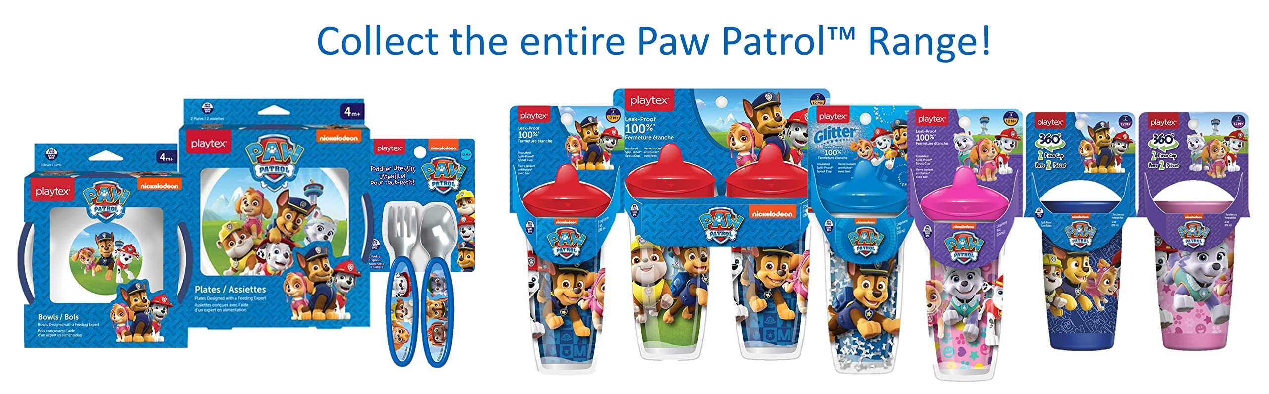 Playtex Mealtime Paw Patrol Utensils for Boys Including 1 Spoon and 1 Fork(Pack of 1)