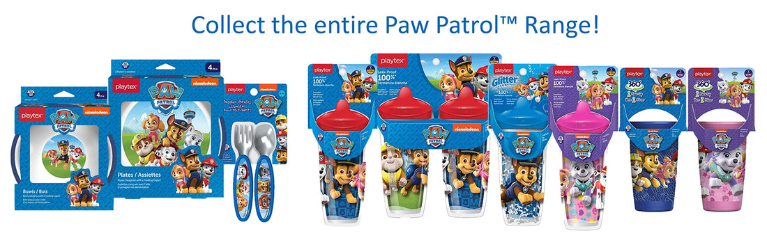 Playtex Mealtime Paw Patrol Utensils for Boys Including 1 Spoon and 1 Fork(Pack of 1)