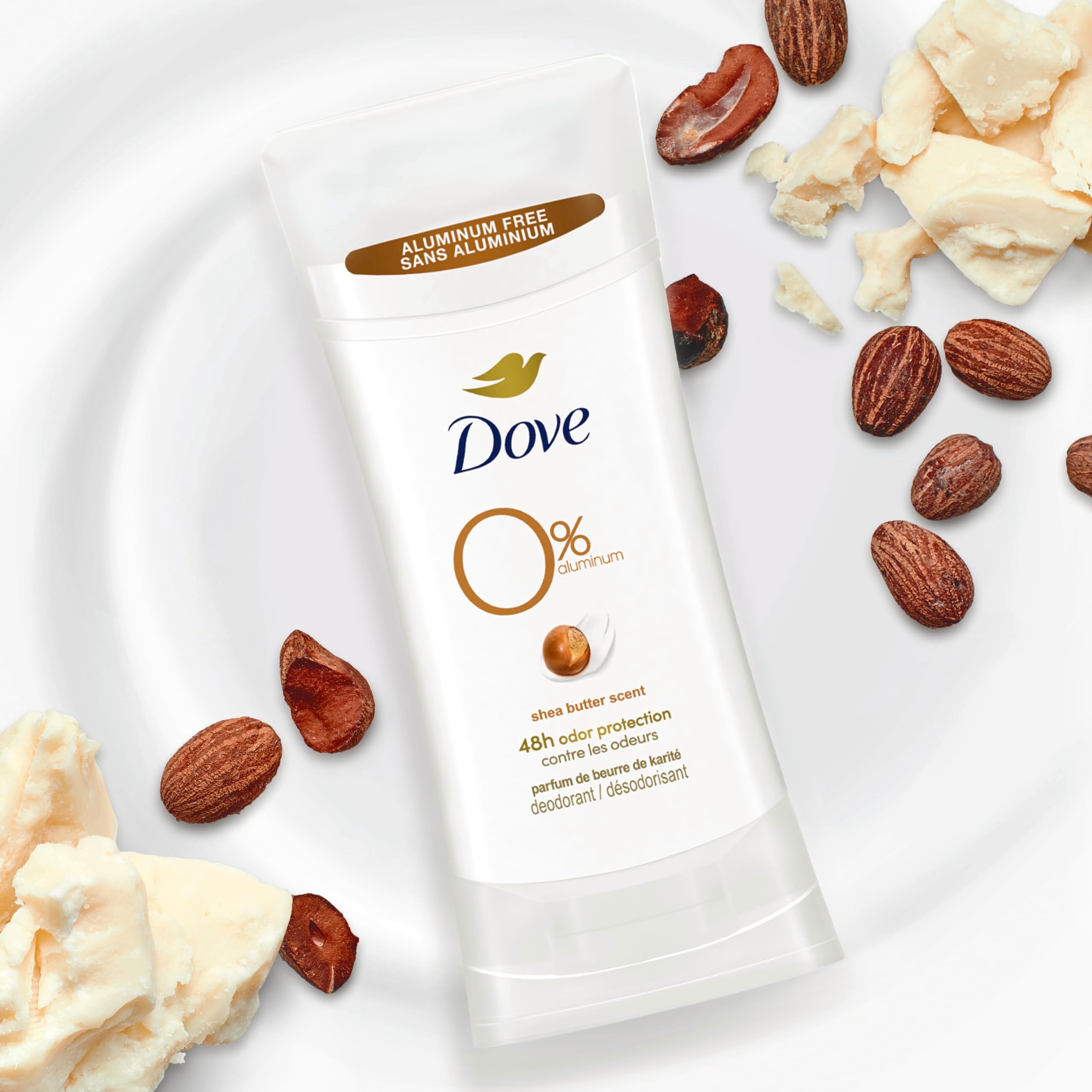 Dove Aluminum Free Deodorant 24hour Odor Protection Shea Butter Deodorant for Women 3 Count, 2.6 Ounce