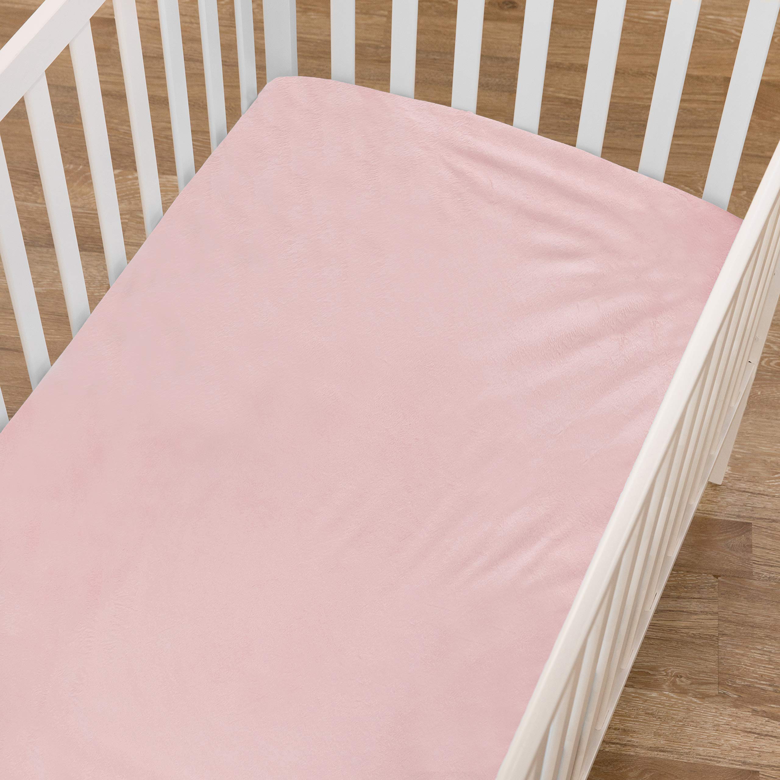 American Baby Company 2 Pack Heavenly Soft Chenille Fitted Crib Sheet 28 x 52, Warm and Cozy Neutral Chenille Sheet, Pink, for Boys and Girls, Fits Crib and Toddler Bed mattresses