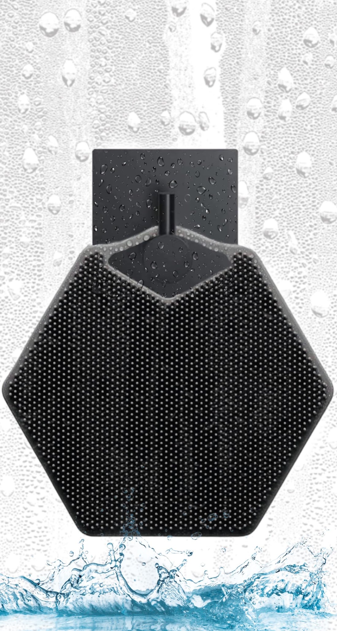 Premium Aquaphor Silicone Exfoliating Body Scrubber with Lather Boosting Bristles, Loofah Sponge, and Eco-Design Essentials- Shower Shelf for Inside Shower -Bathroom Back