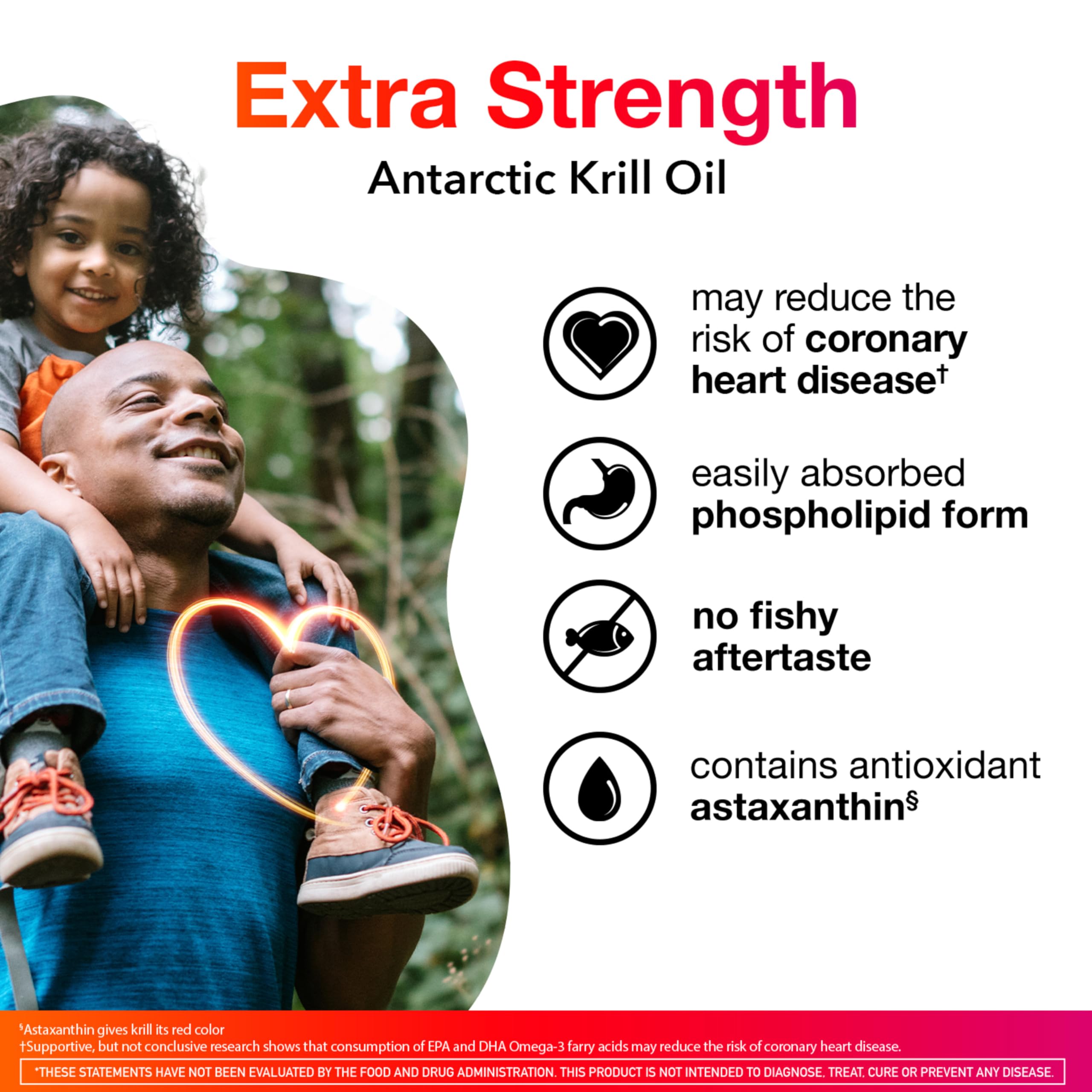 MegaRed Antarctic Krill Oil 500mg Omega 3 Fatty Acid Supplement, Extra Strength EPA & DHA Krill Oil Softgels (90cnt Box), Astaxanthin, Heart Health Supplement with No Fish Oil Aftertaste