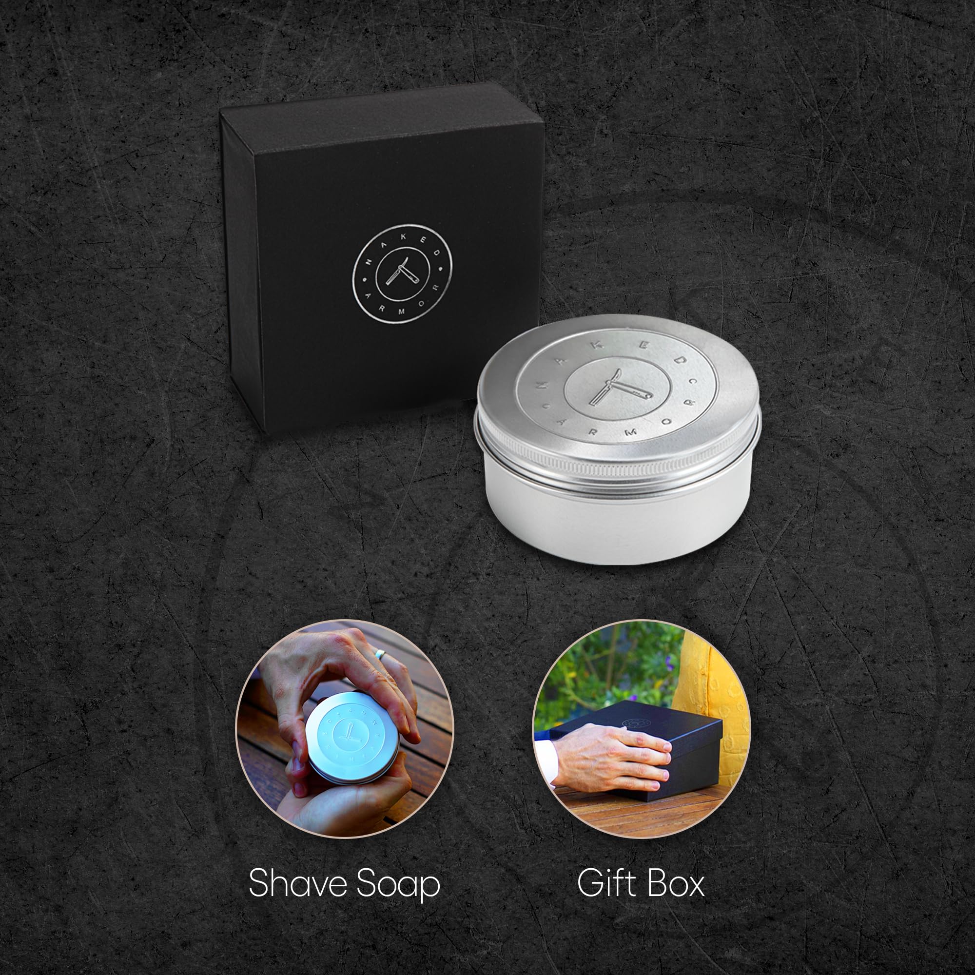 Handmade Natural Organic Shaving Soap - Large Tin 7oz, Creates Rich Creamy Lather. Made With Olive Oil, Coconut Oil, Palm Oil, Shea Butter, Beeswax for Dry Sensitive Skin. Mens Shave Soap Hydrates