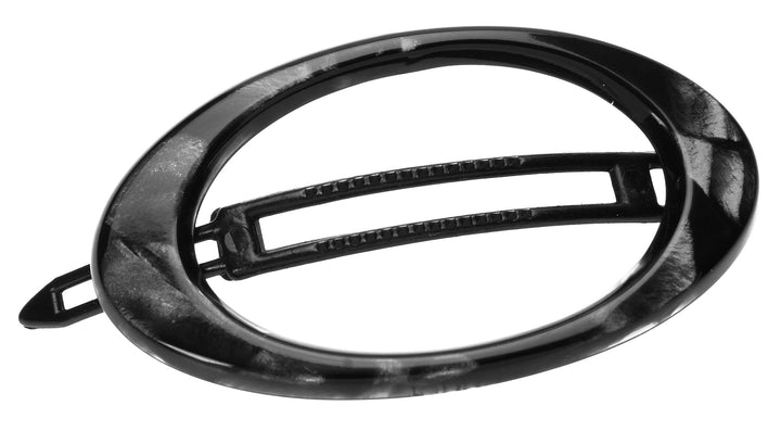 Nacro Black : France Luxe Cutout Oval Plastic Tige Boule Barrette - Nacro Black