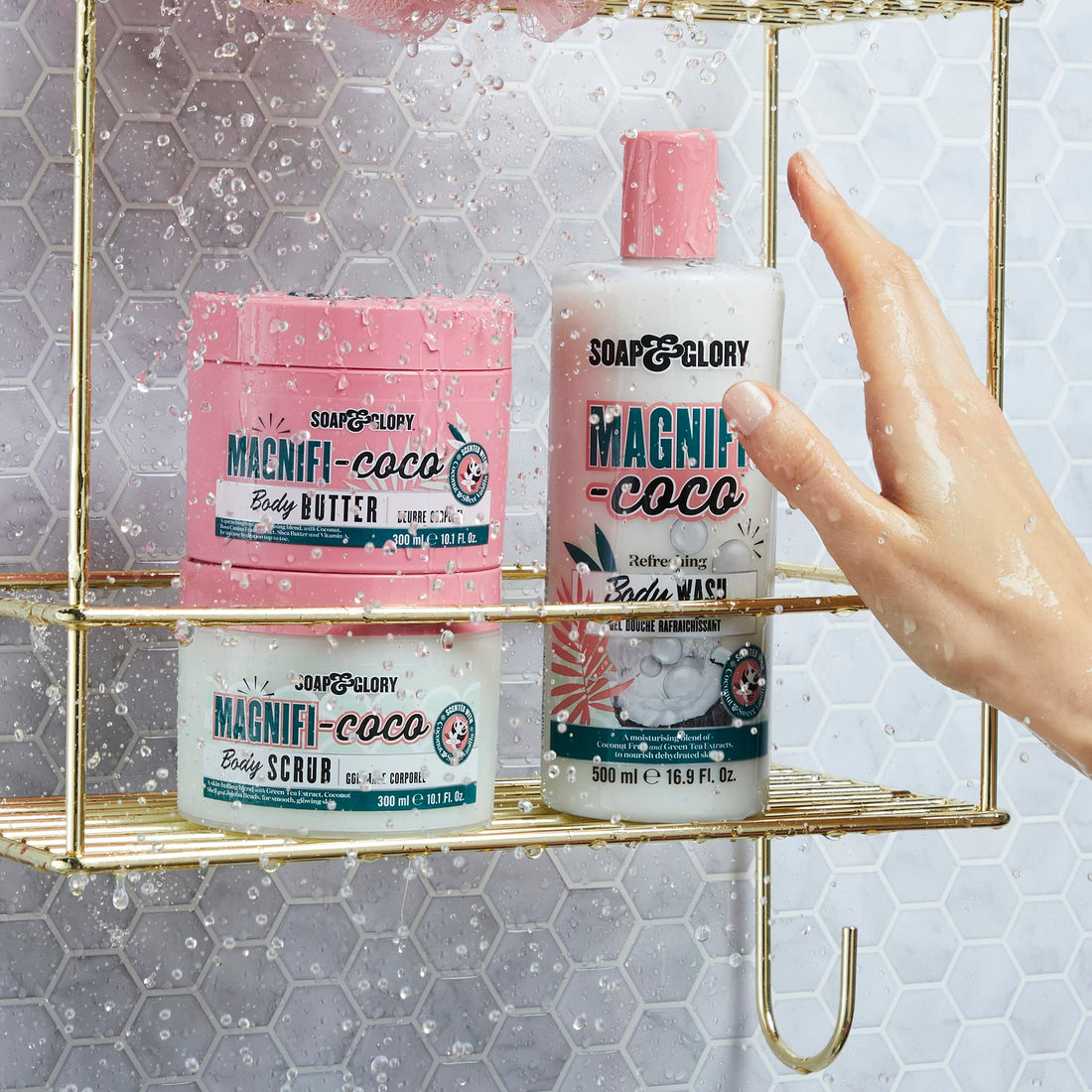 Soap & Glory Magnifi-Coco Clean-A-Colada Coconut Hydrating Shower Gel - Moisturizing Body Wash for Dehydrated Skin - Formulated with Green Tea Extract & Coconut Fruit (500ml)