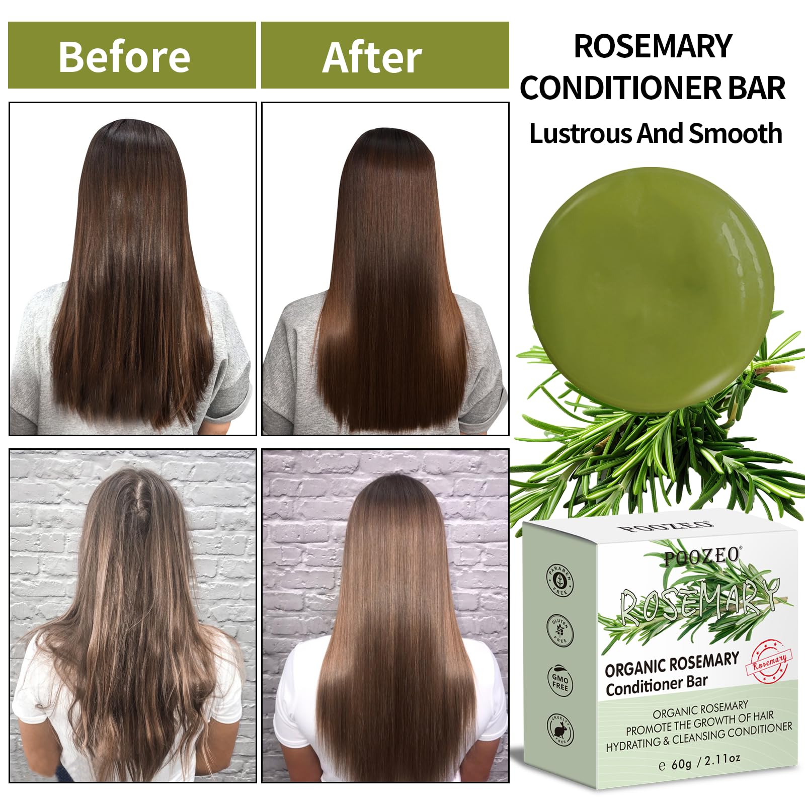 DBEAUTYM 2 Pack Rosemary Shampoo Conditoner Bar Set,Thinning Hair-Volume Shampoo & Conditioner Bar for Men and Women,Hair Thickening & Regrowth Treatment,Hair Growth Soap for Anti-Hair Loss