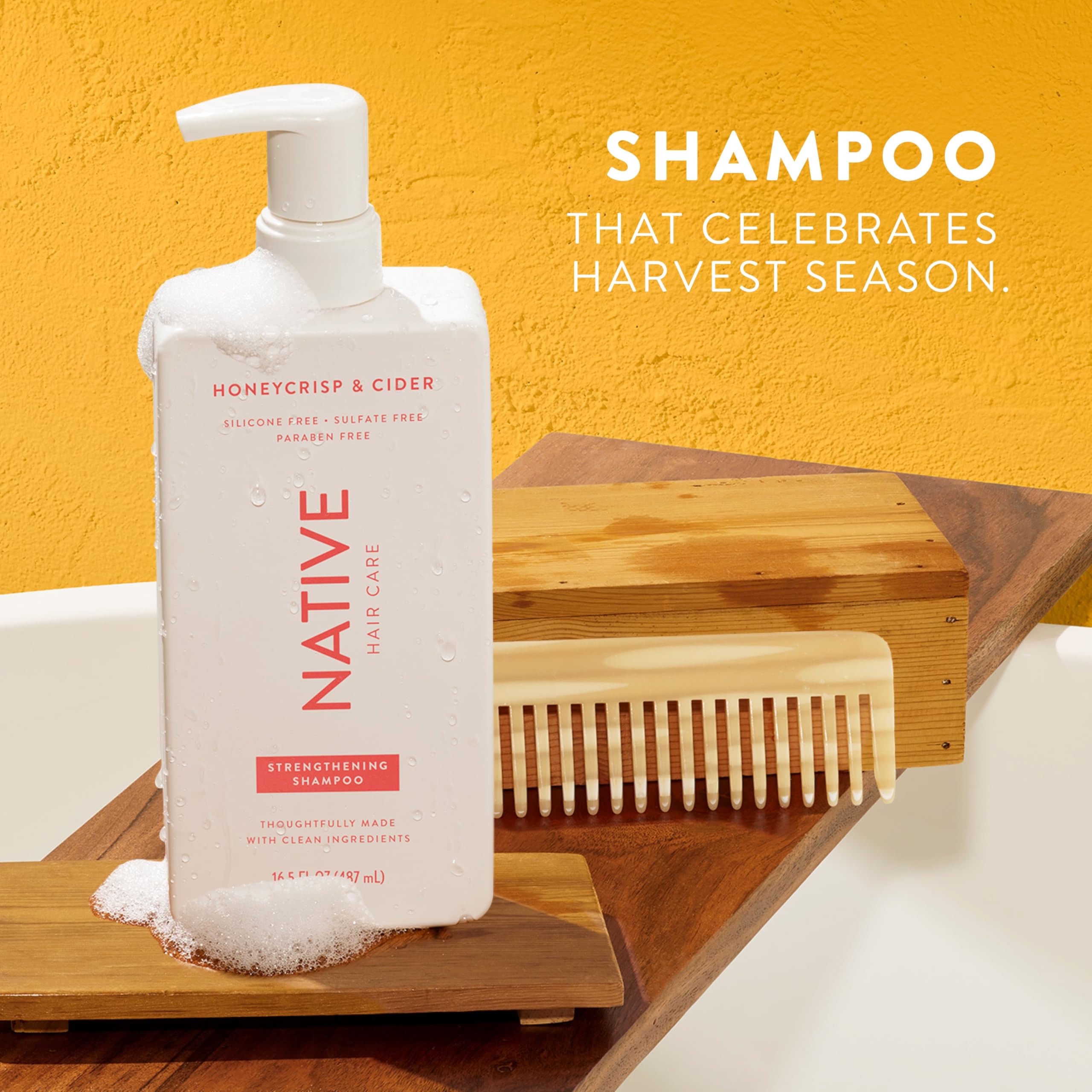 Native Shampoo & Conditioner, Body Wash - Honey Crisp & Cider - Naturally Derived Ingredients, Sulfate-Free, Paraben-Free, Strengthening Hair Care | Fall Seasonal Bundle (51 fl oz Total) - 3 Pk