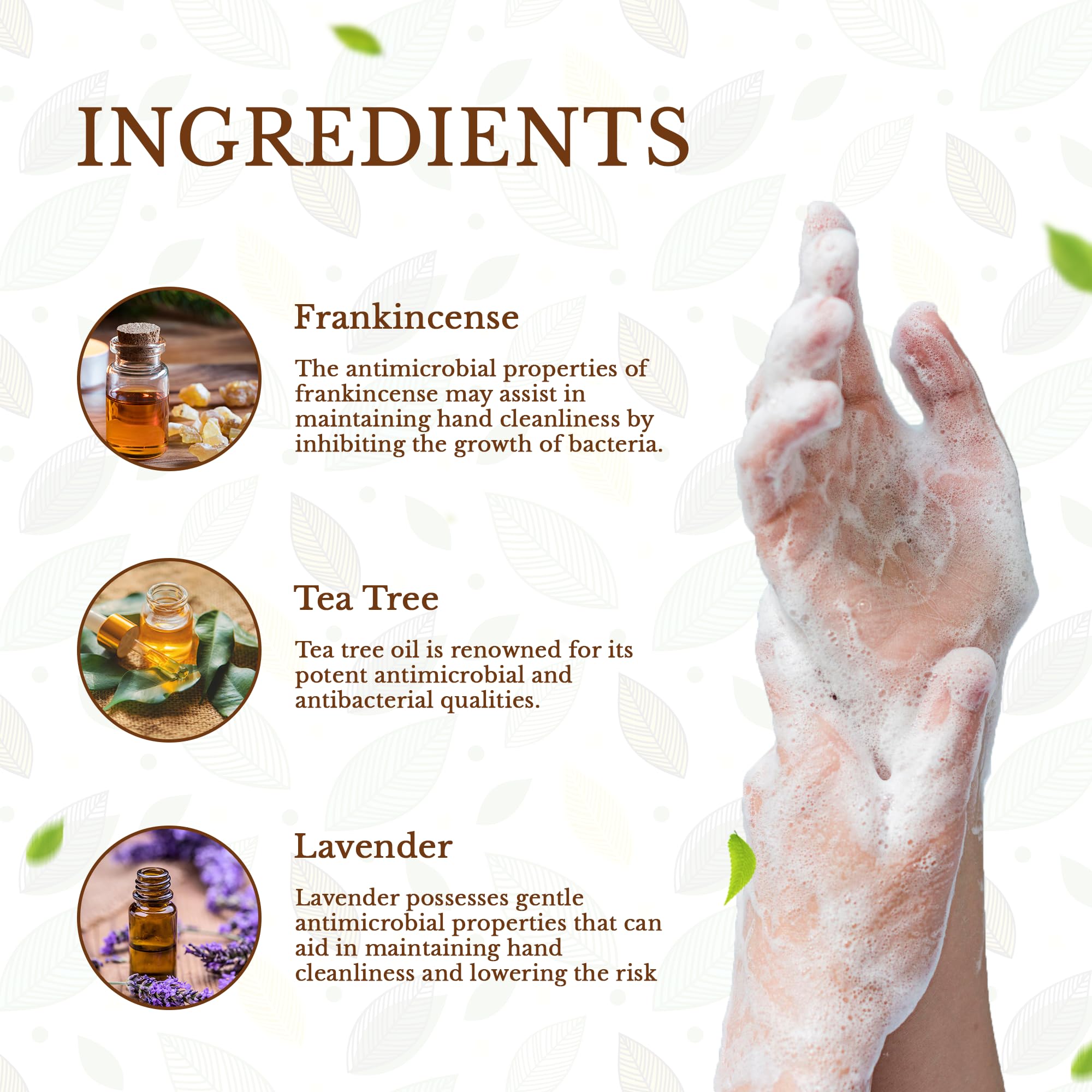 Elemental Wellness, Liquid Hand Soap - Lactosoapcillus Probiotic Soap - Natural, Vegan, and Moisturizing Hand Soap - Frankincense, Tea Tree & Lavender Essential Oil Scent - Palm Oil Free (8 fl oz)