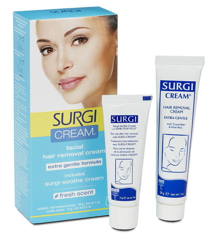 Surgi-cream Hair Remover Extra Gentle Formula For Face, 1-Ounce Tubes (Pack of 3)