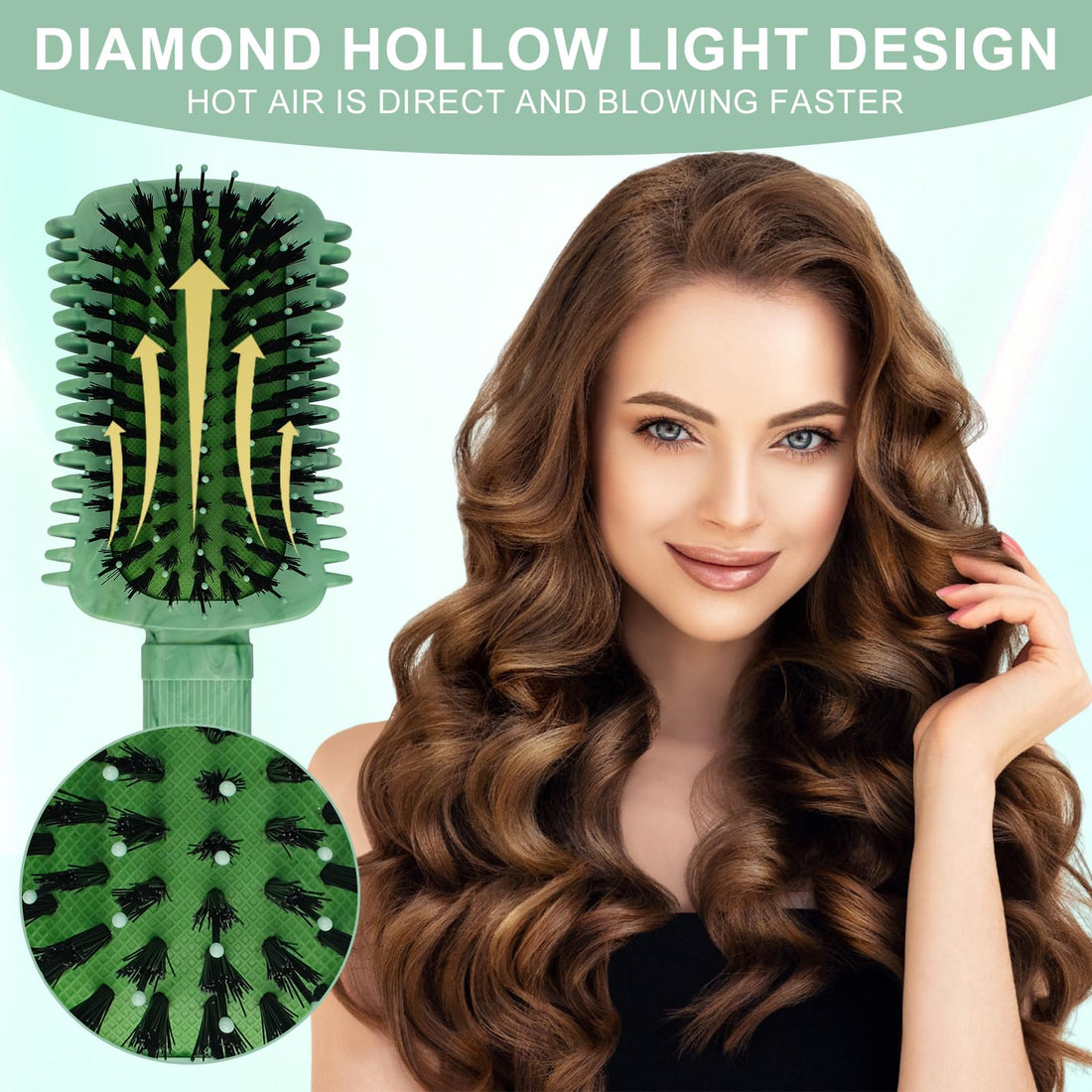 Curly Hair Brush Defining, Volume Curl Defining Brush for Effortlessly Detangling Shaping and Styling Women's Curls, Reduce Pulling (Marble Green)